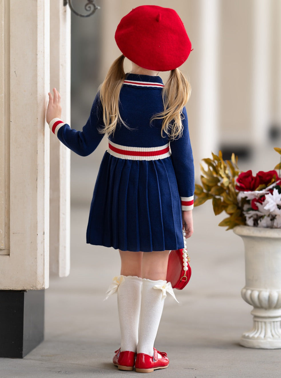 Ready And Preppy Knit Sweater Dress