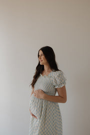 Women's Short Sleeve Muslin Dress | Morning Check