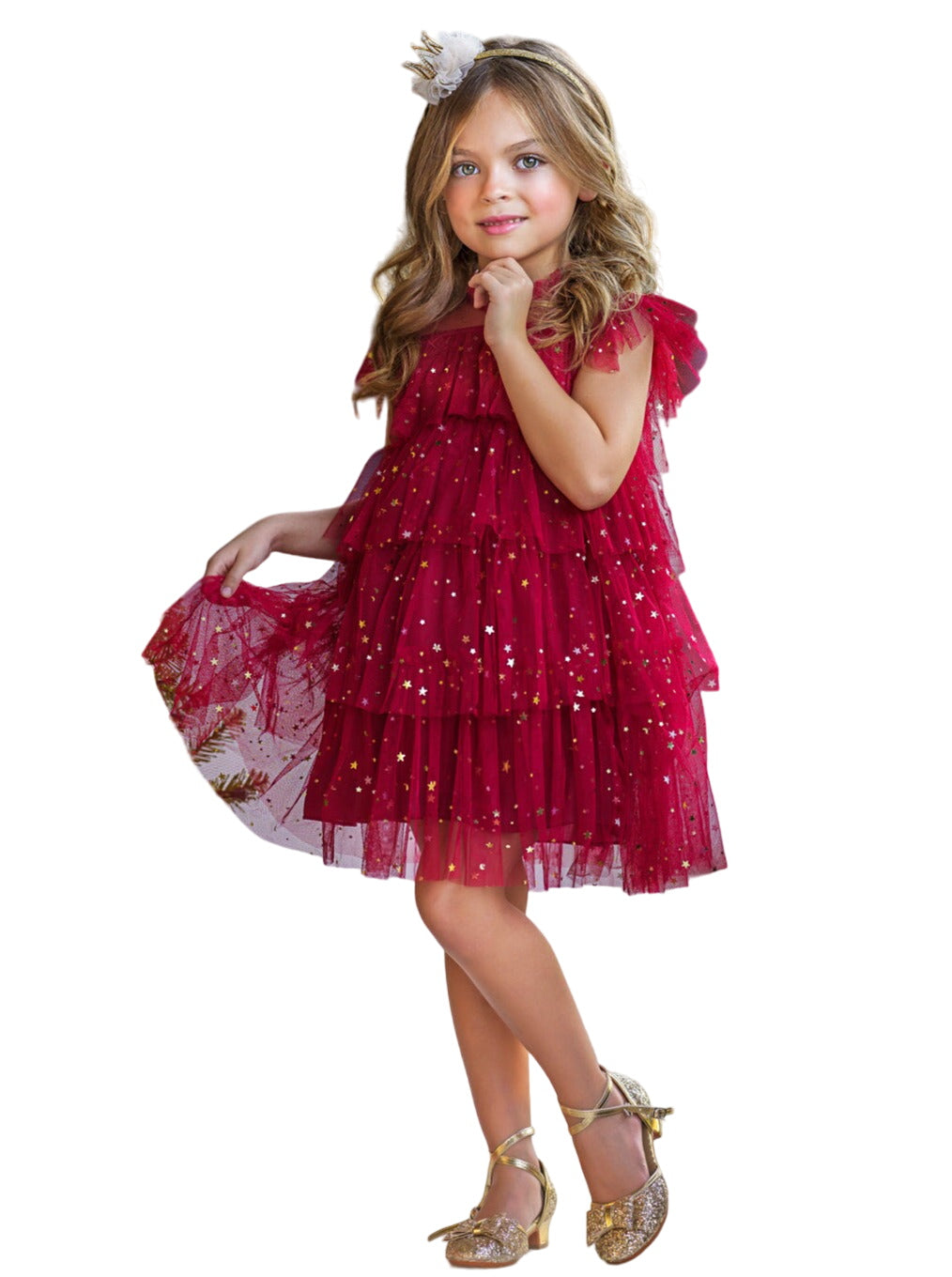 Dancing Star Sequin Tiered Tulle Dress