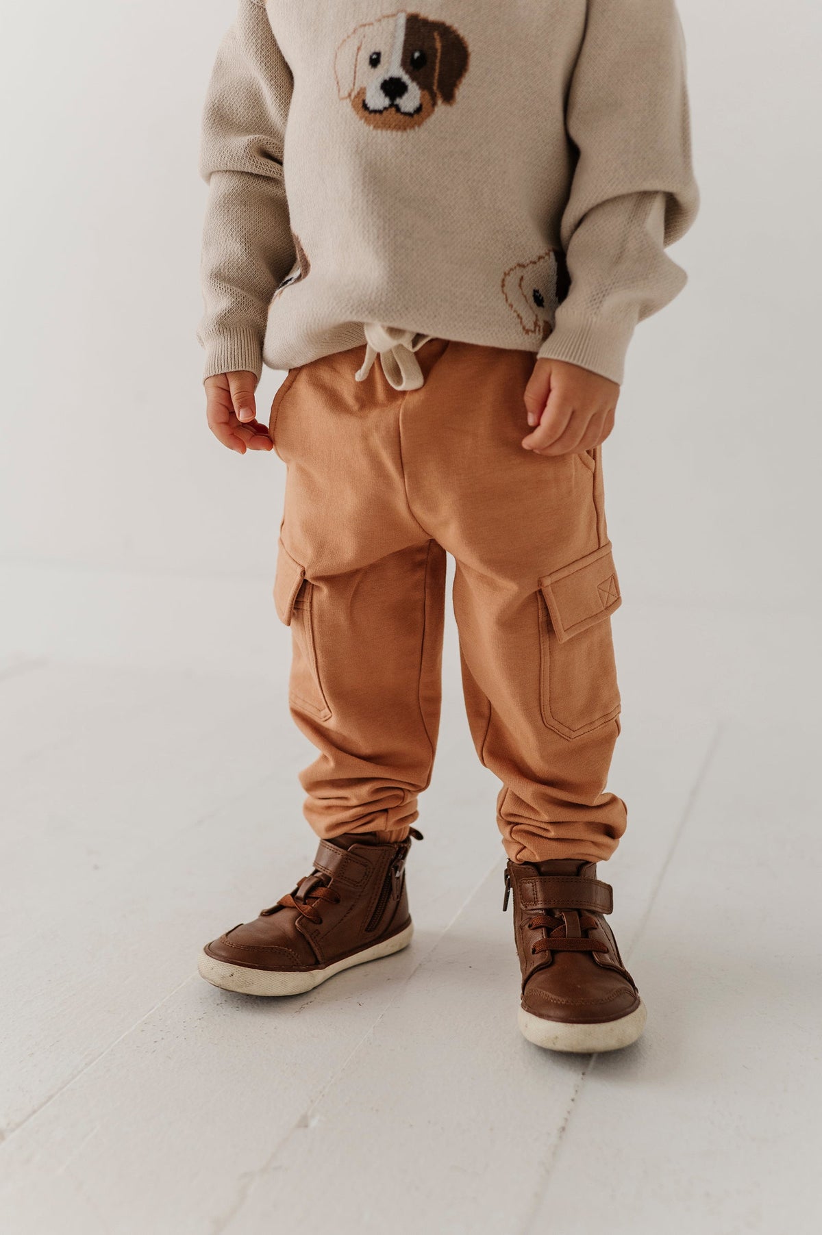 Boys Cargo Pants In Chai
