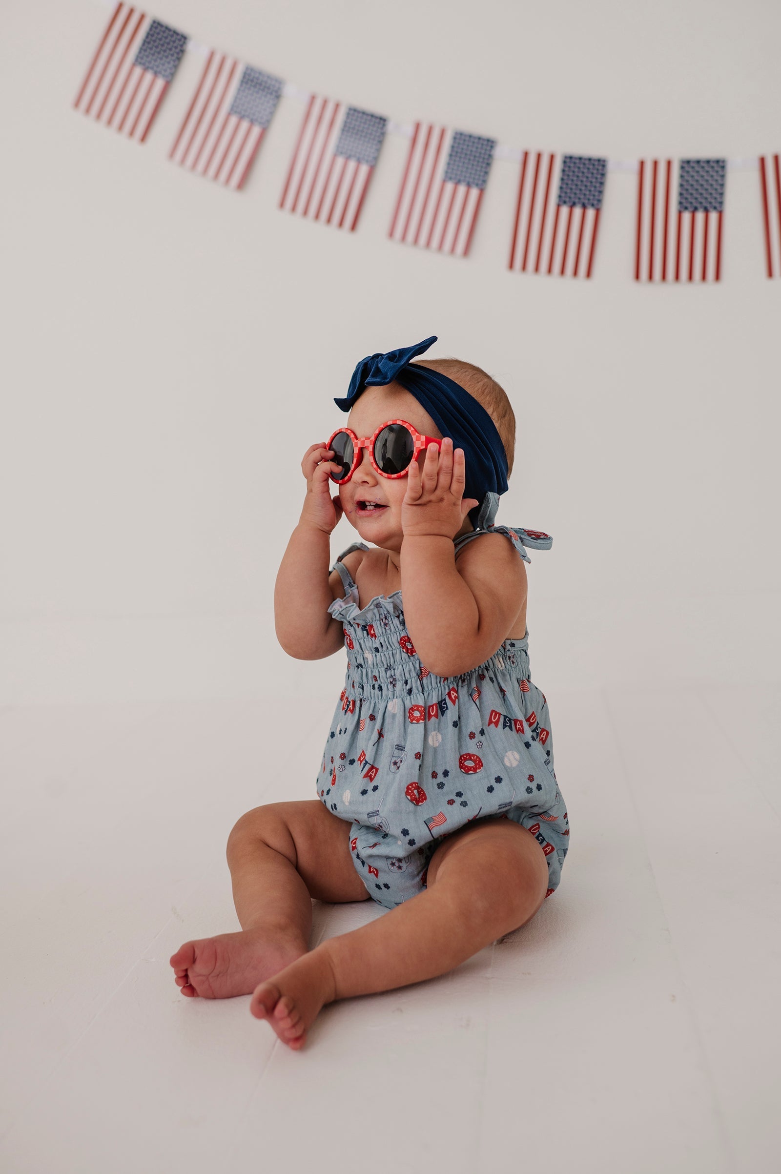 Baby Girl Tie-smocked Bodysuit In Summer Usa