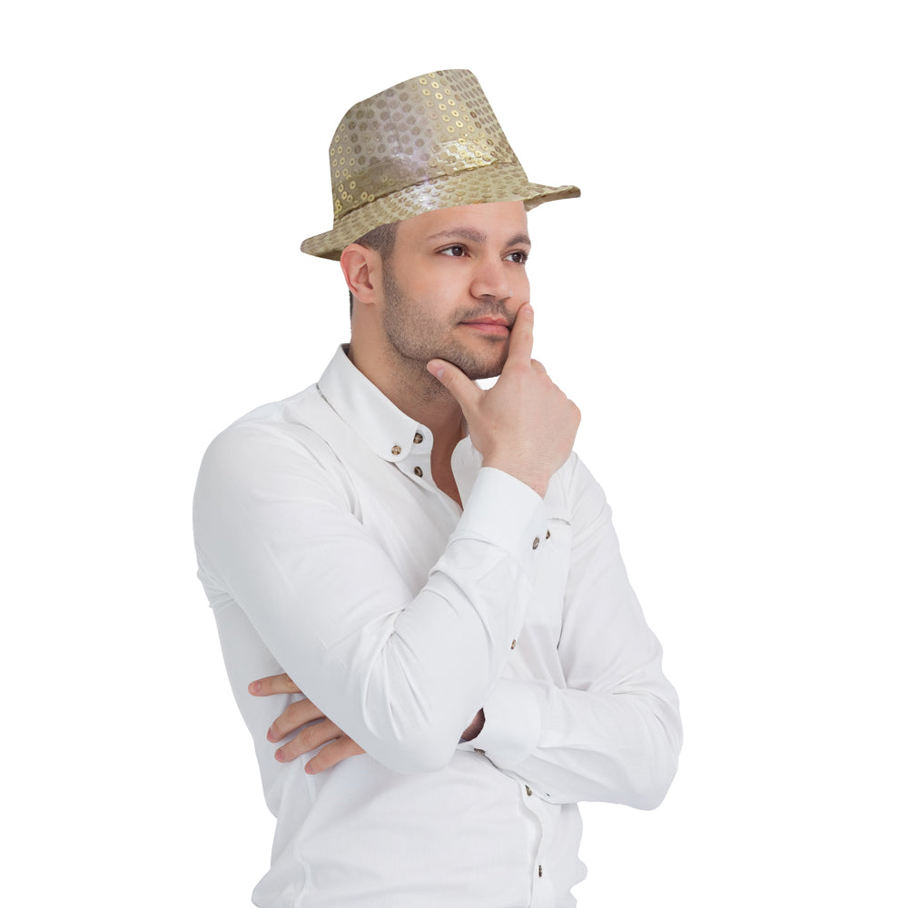 Fedora Hat With Flashing Led Lights