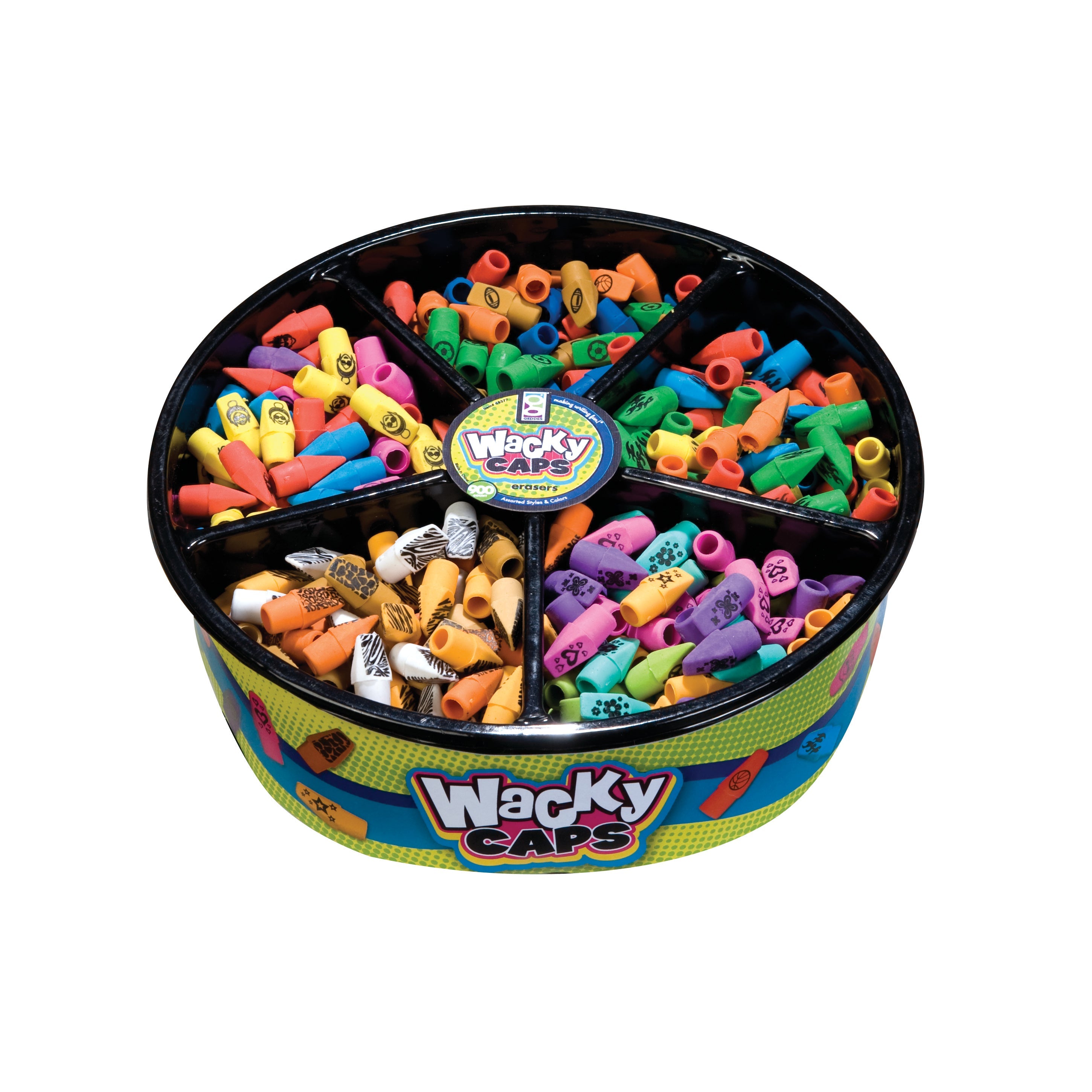 Wacky Cap Eraser Display - 900 Per Display