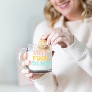 Shit. Fuck. Damn. Glass Mug