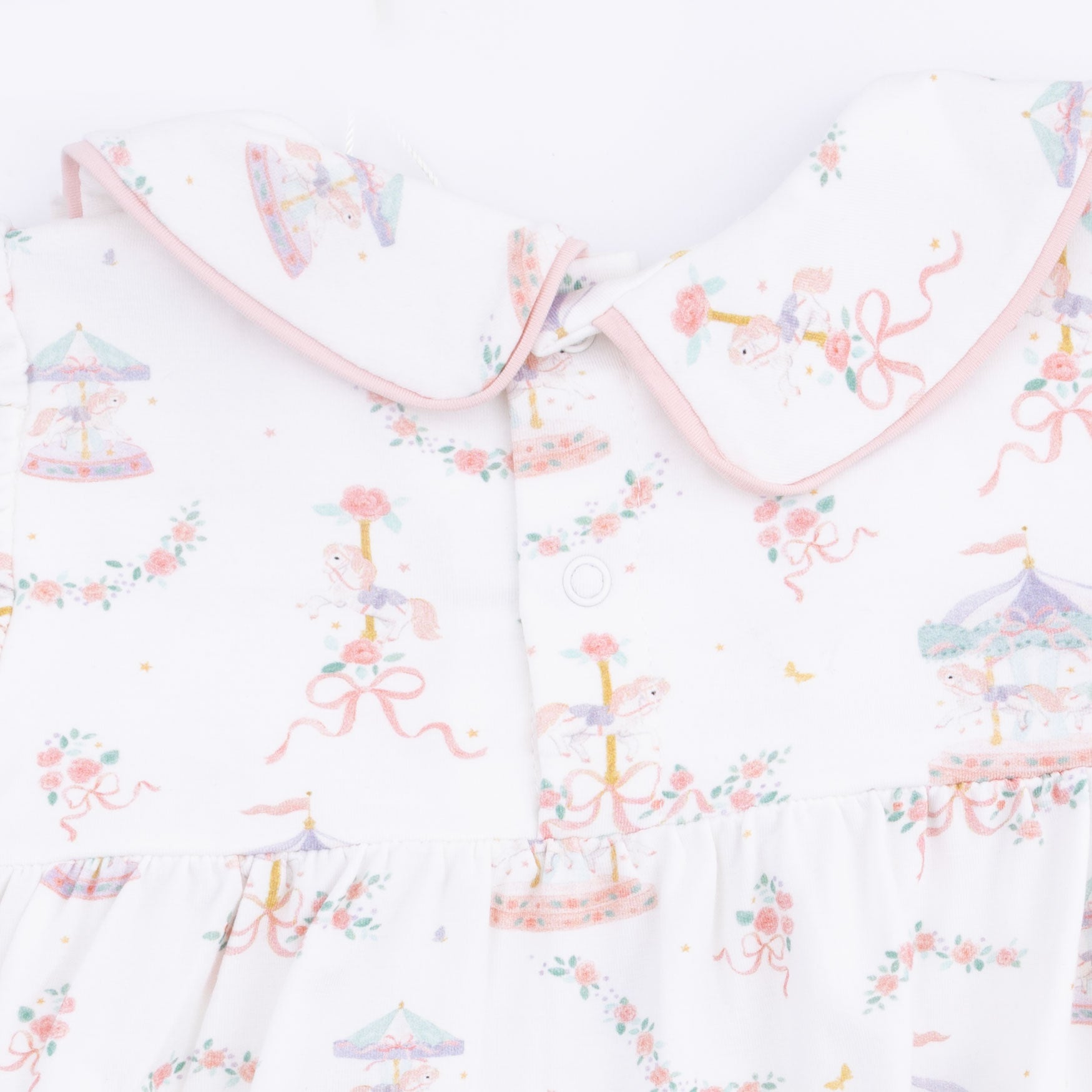 Carousel With Bows - Classic Puff Sleeve Babydoll Bubble