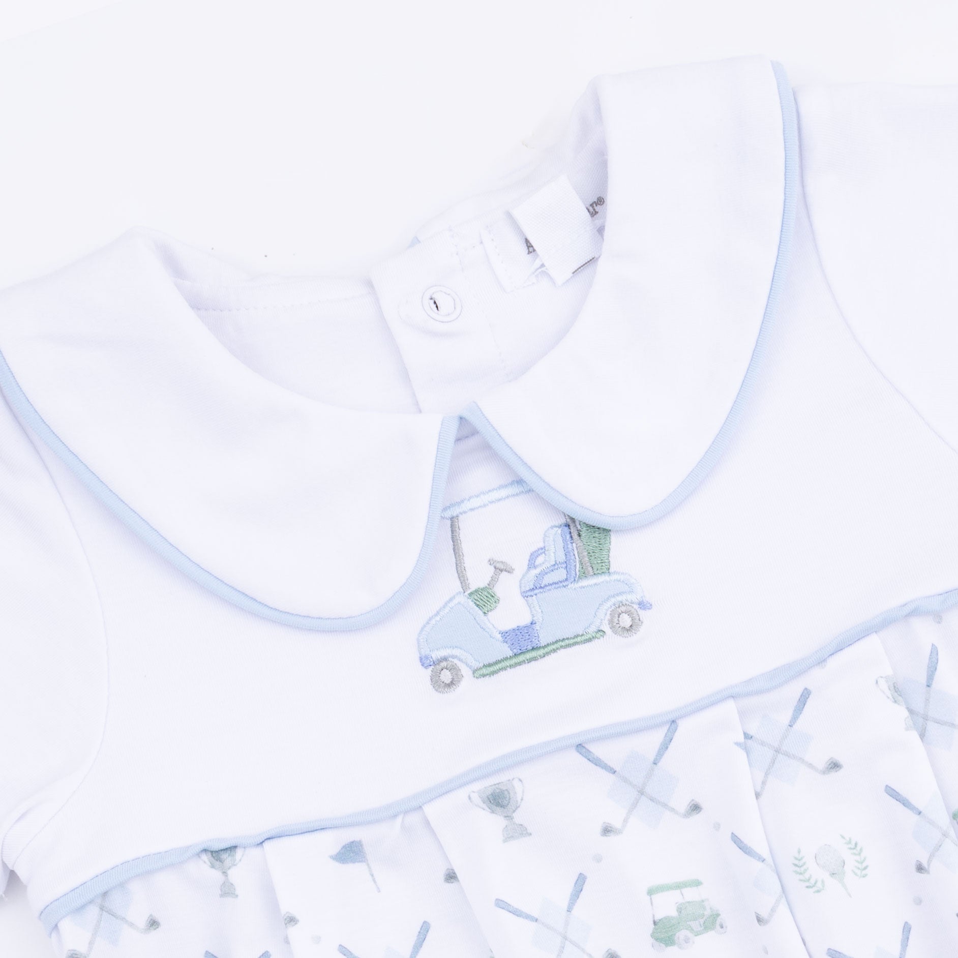 Golf Trellis Blue - Classic Box Pleat Bubble