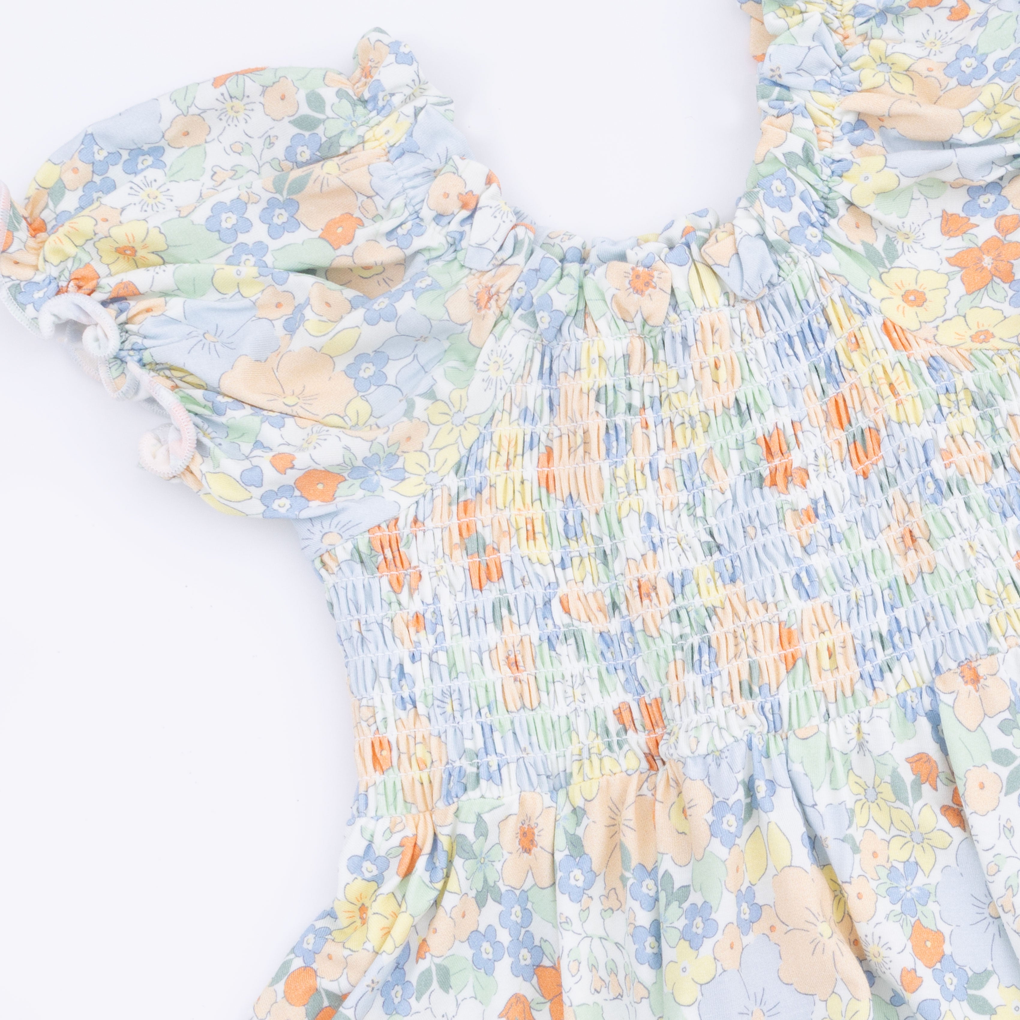 Georgia Floral - Smocked Twirly Dress And Bloomer