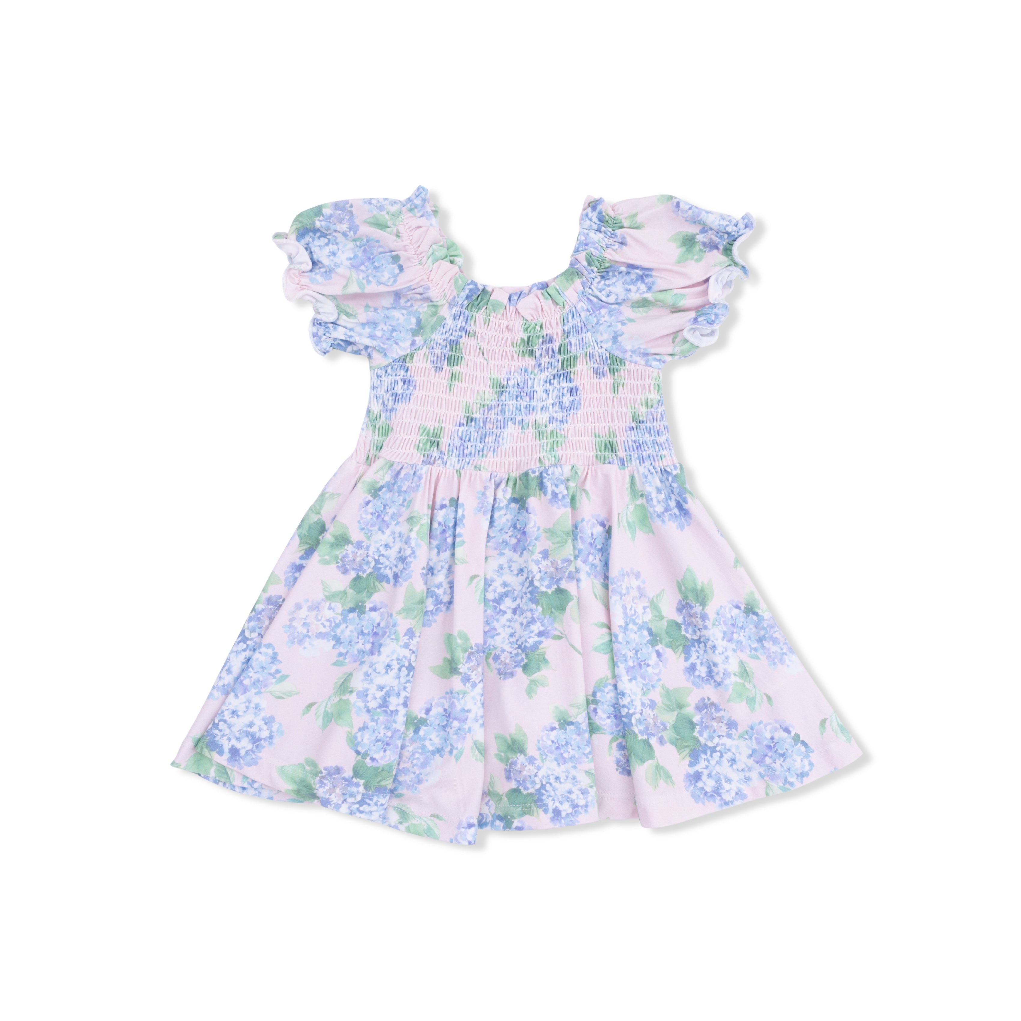 Hydrangeas - Smocked Twirly Dress And Bloomer
