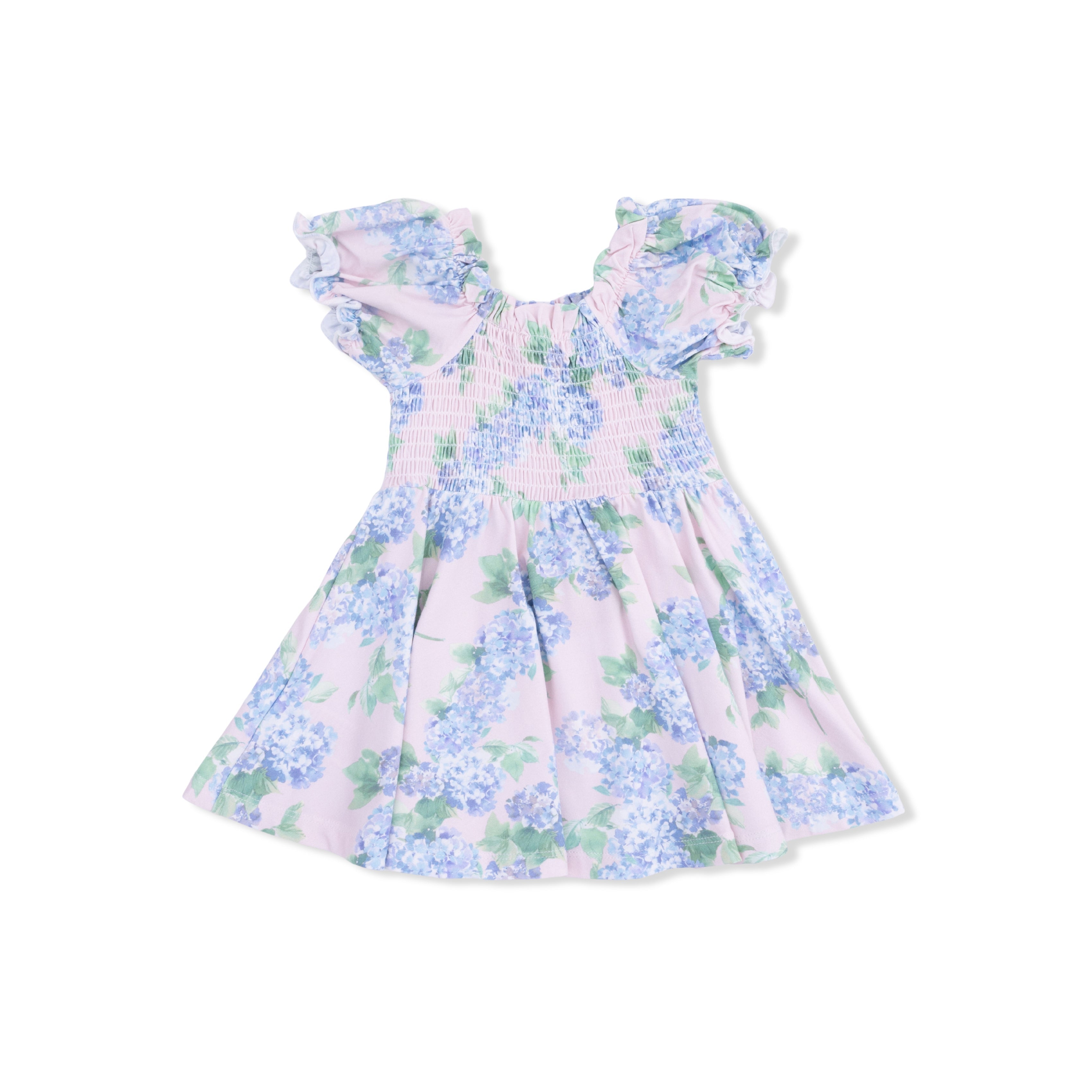 Hydrangeas - Smocked Twirly Dress And Bloomer