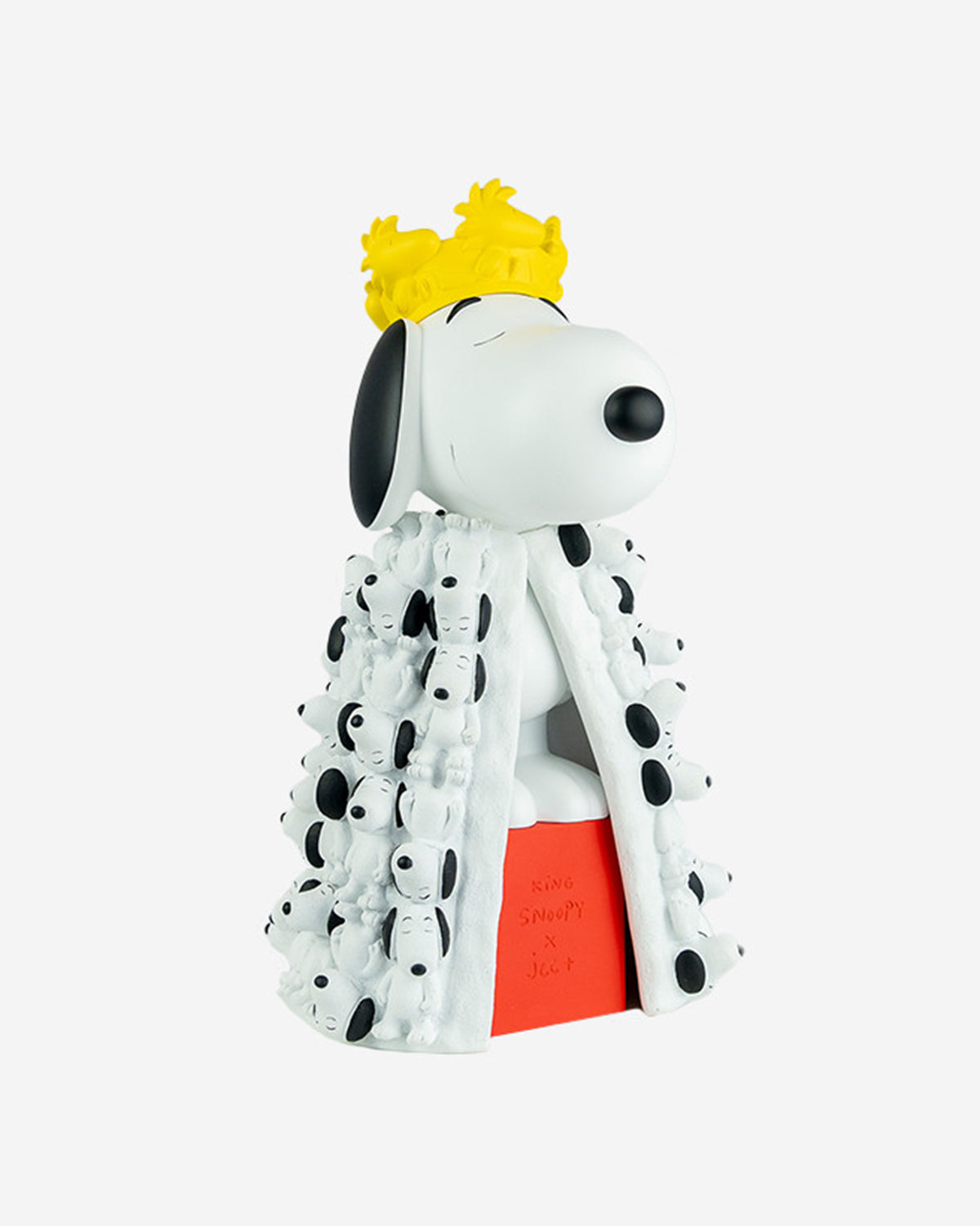 Snoopy King With Mini Snoopies On Cape & Woodstock As Crown White & Yellow 17in