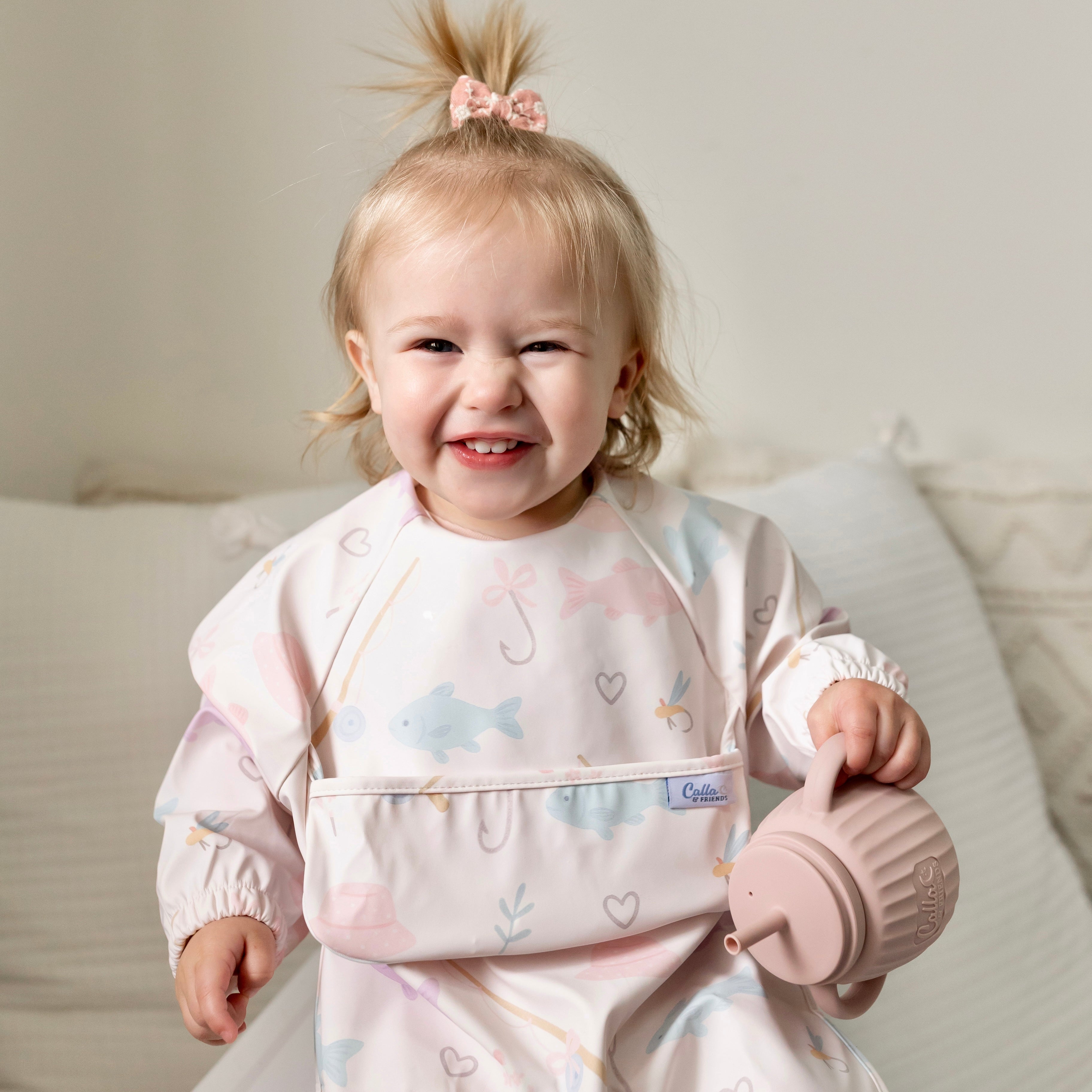 The Grayson Long Sleeve Bib - Lakeside Blooms