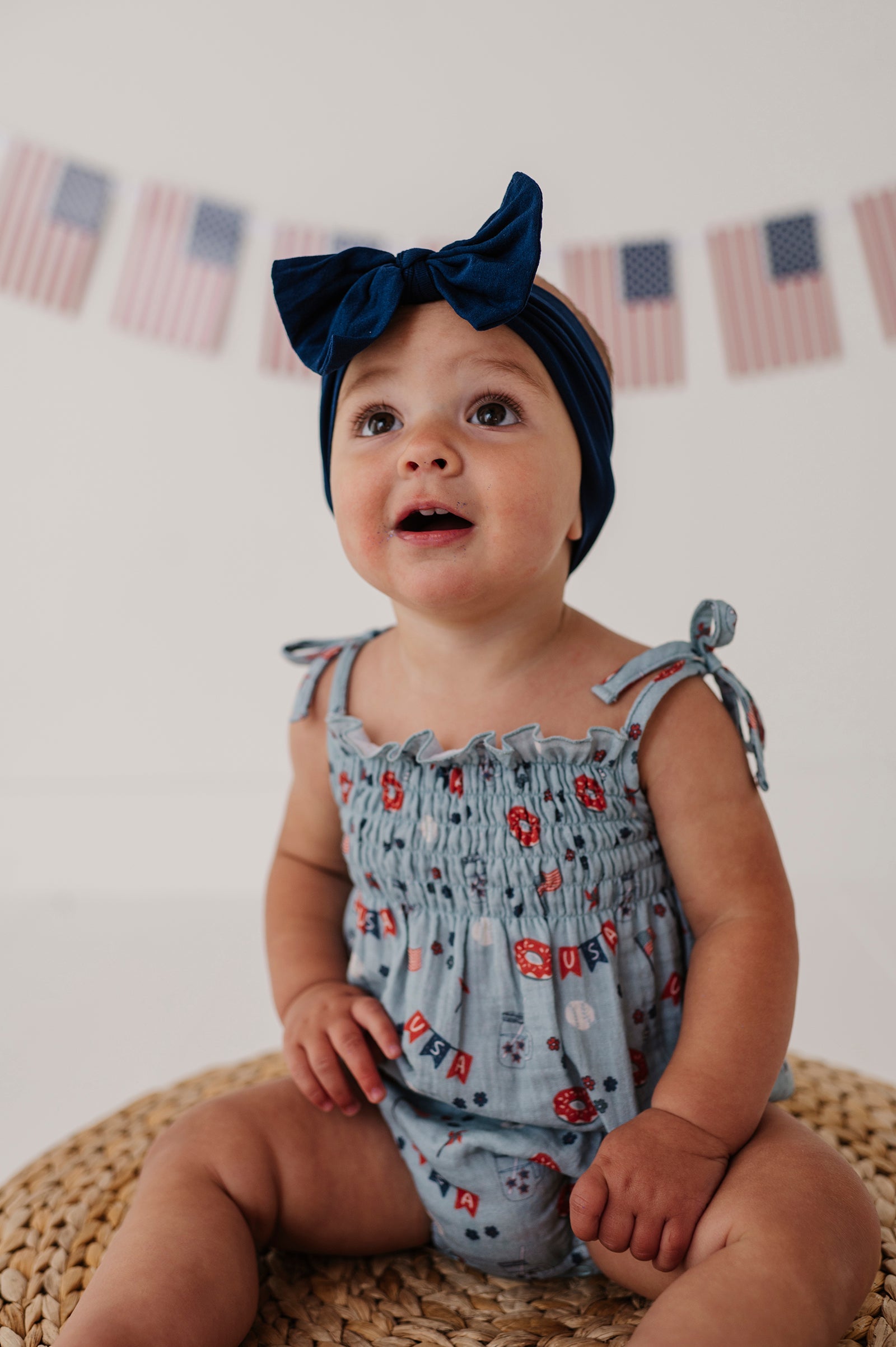 Baby Girl Tie-smocked Bodysuit In Summer Usa