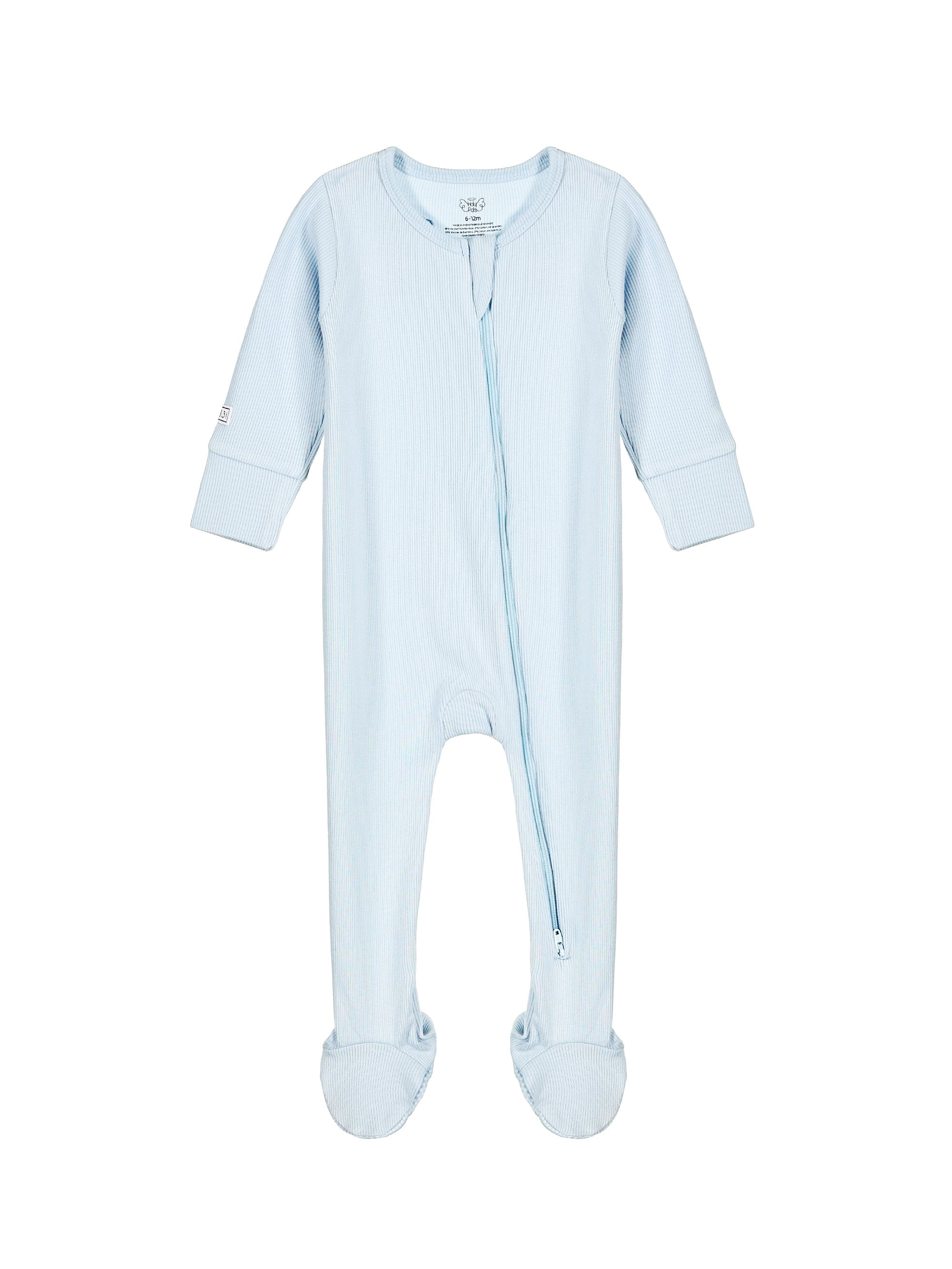 God's Got My Back Blue Pj Footed Onesie Ribbed Cotton-bamboo Blend