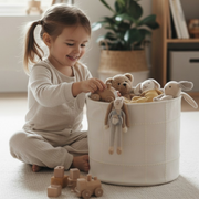 Handmade Canvas Storage Basket Mesh Lace -oat