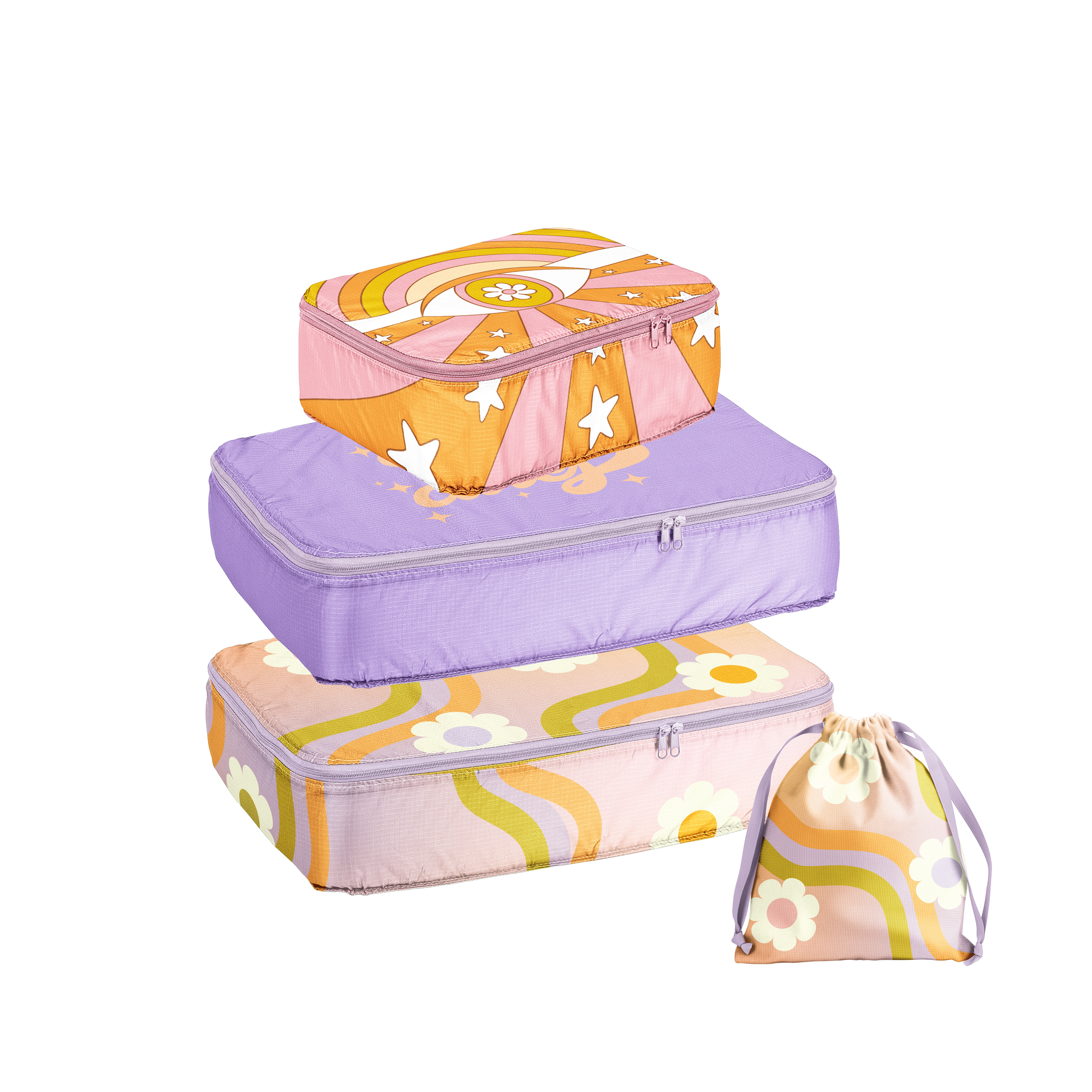 Wavy Daisy Packing Cube Set