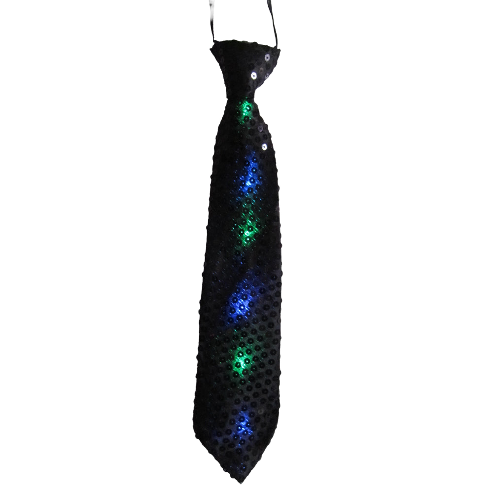 Black Tie With Led Flashing Lights