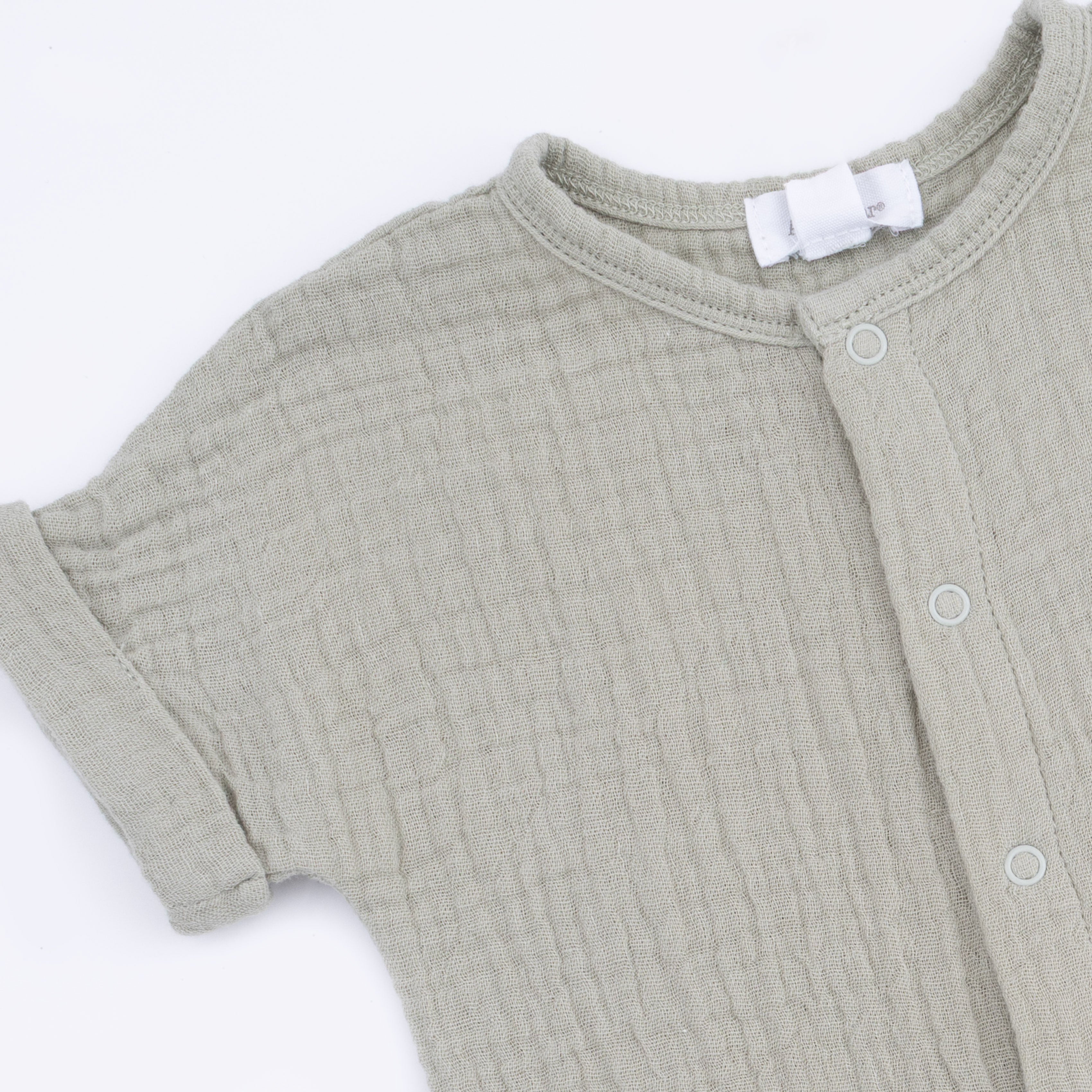 Solid Muslin Desert Green - Dolman Henley Shortall