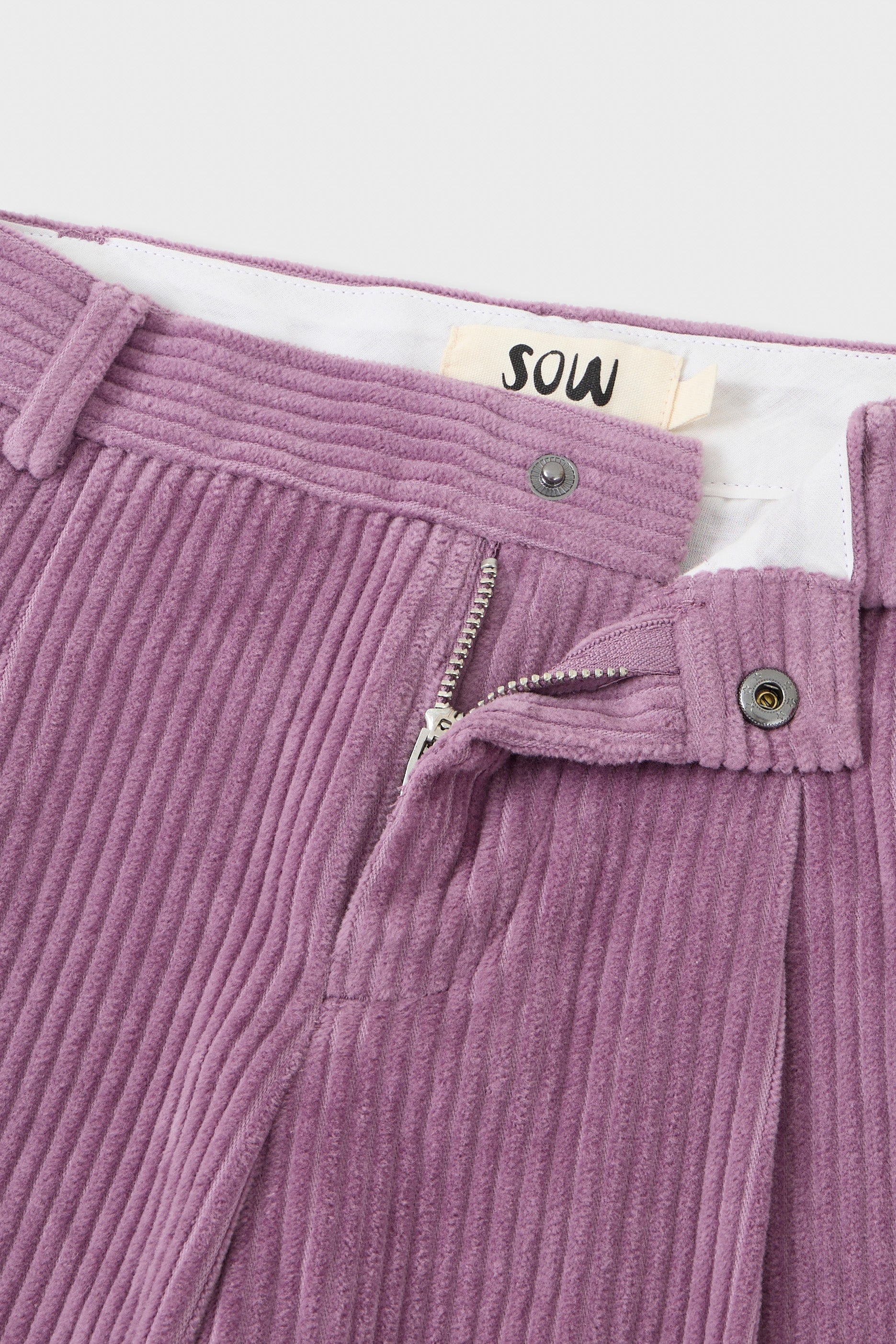 Organic Cotton Corduroy Double Pleated Wide Leg Pants