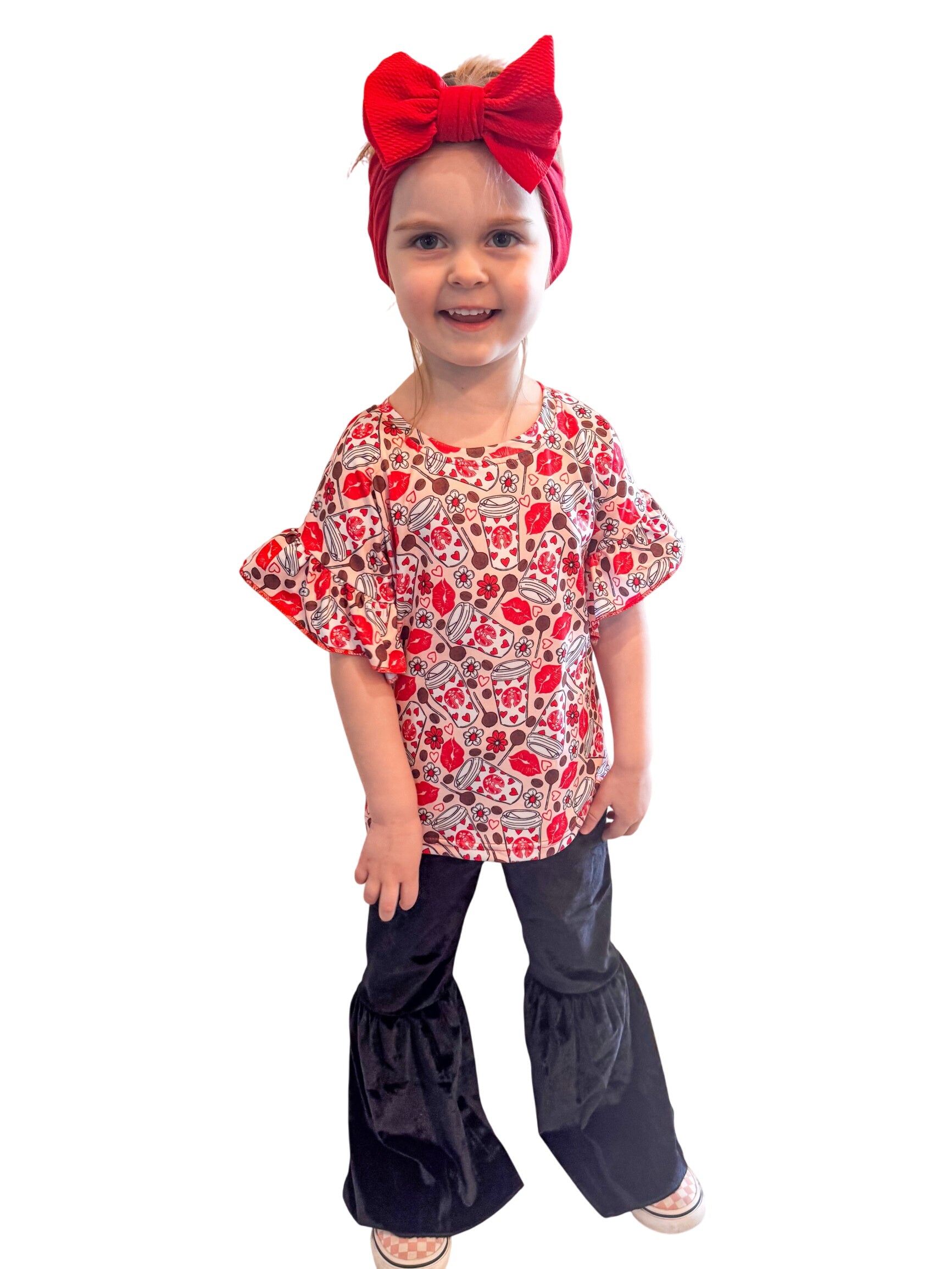 Coffee And Cake Pops Ruffle Top