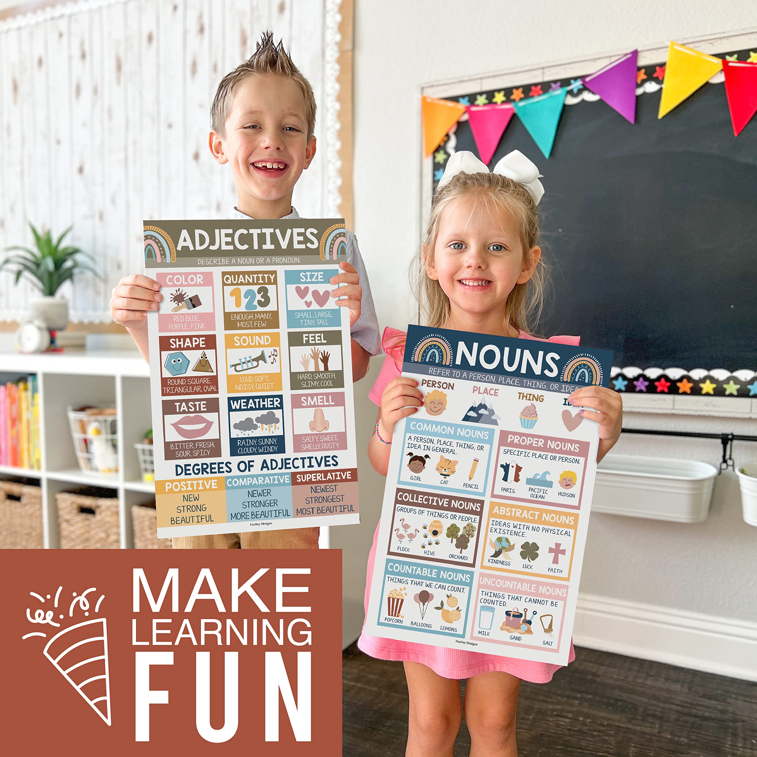 Parts Of Speech Kit: Boho 12 Poster Pack