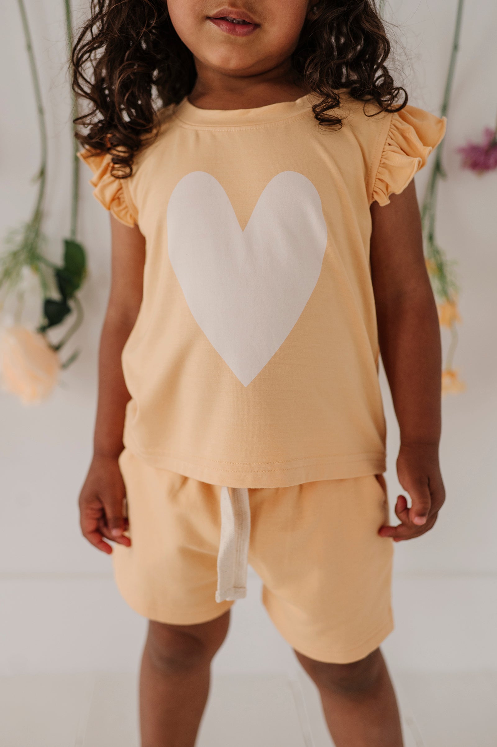 Girls Sleeveless Top In Heart In Desert Mist