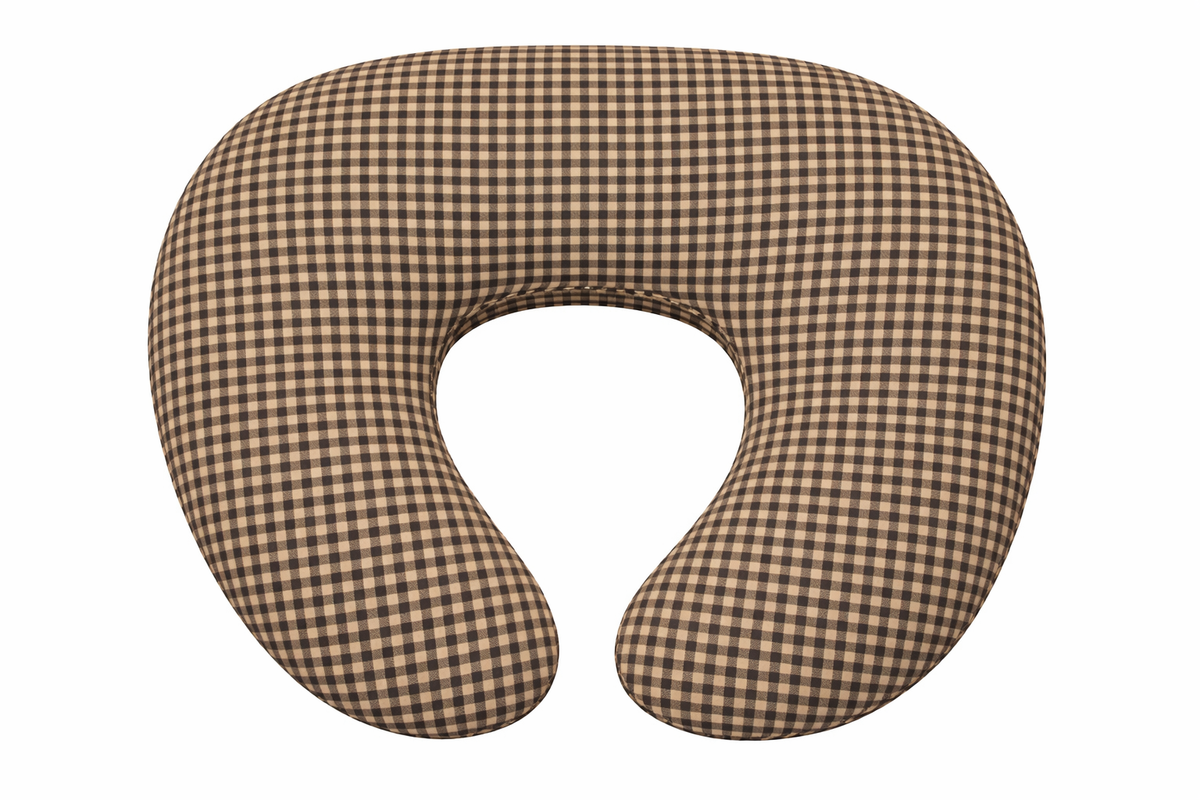 Brown Black Gingham Ruffle New Nursing Pillow Cover