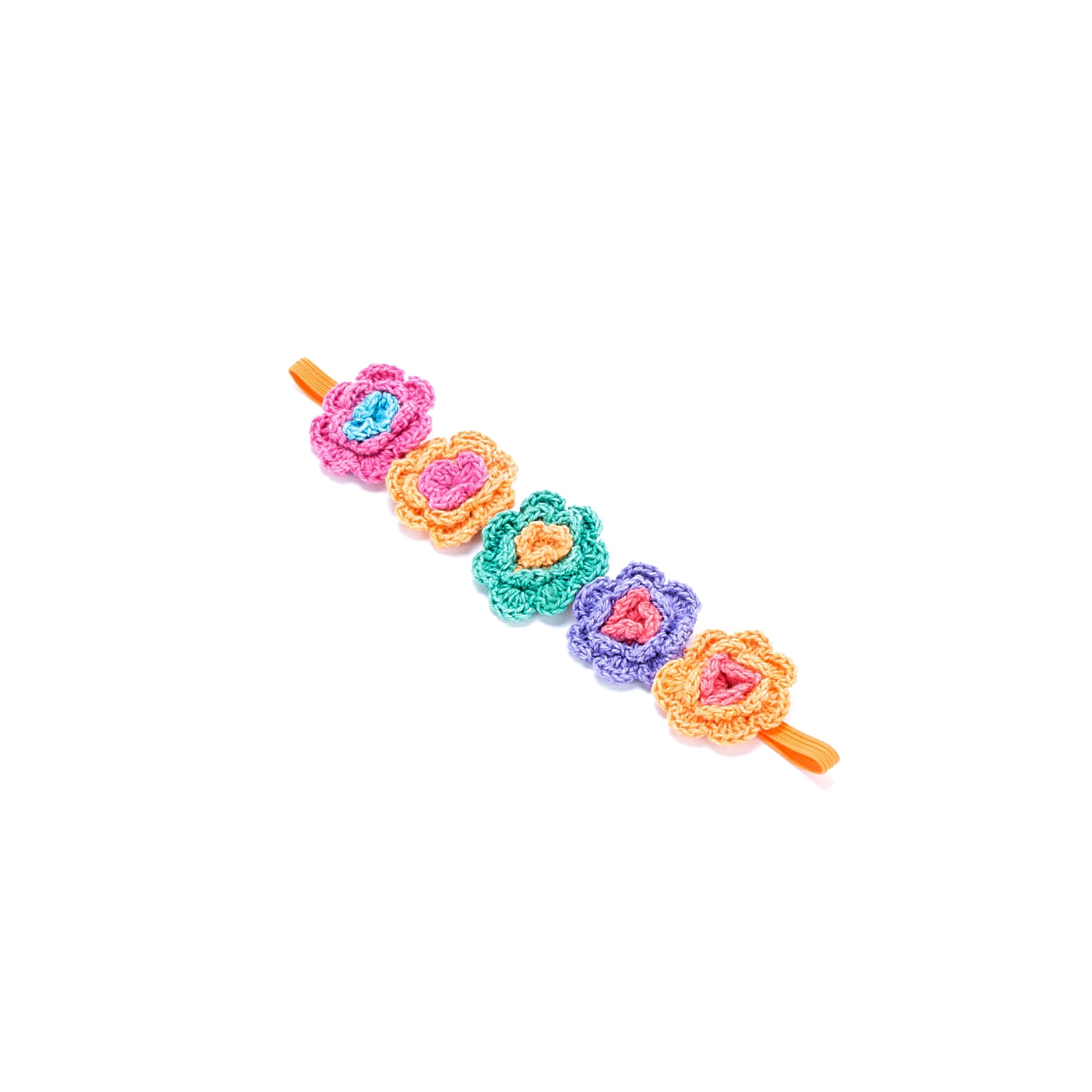 Girls Flower Crown Headband (age 3-8 Years) - Unique Design, Artisan Knit Hairband For Toddlers And Young Girls