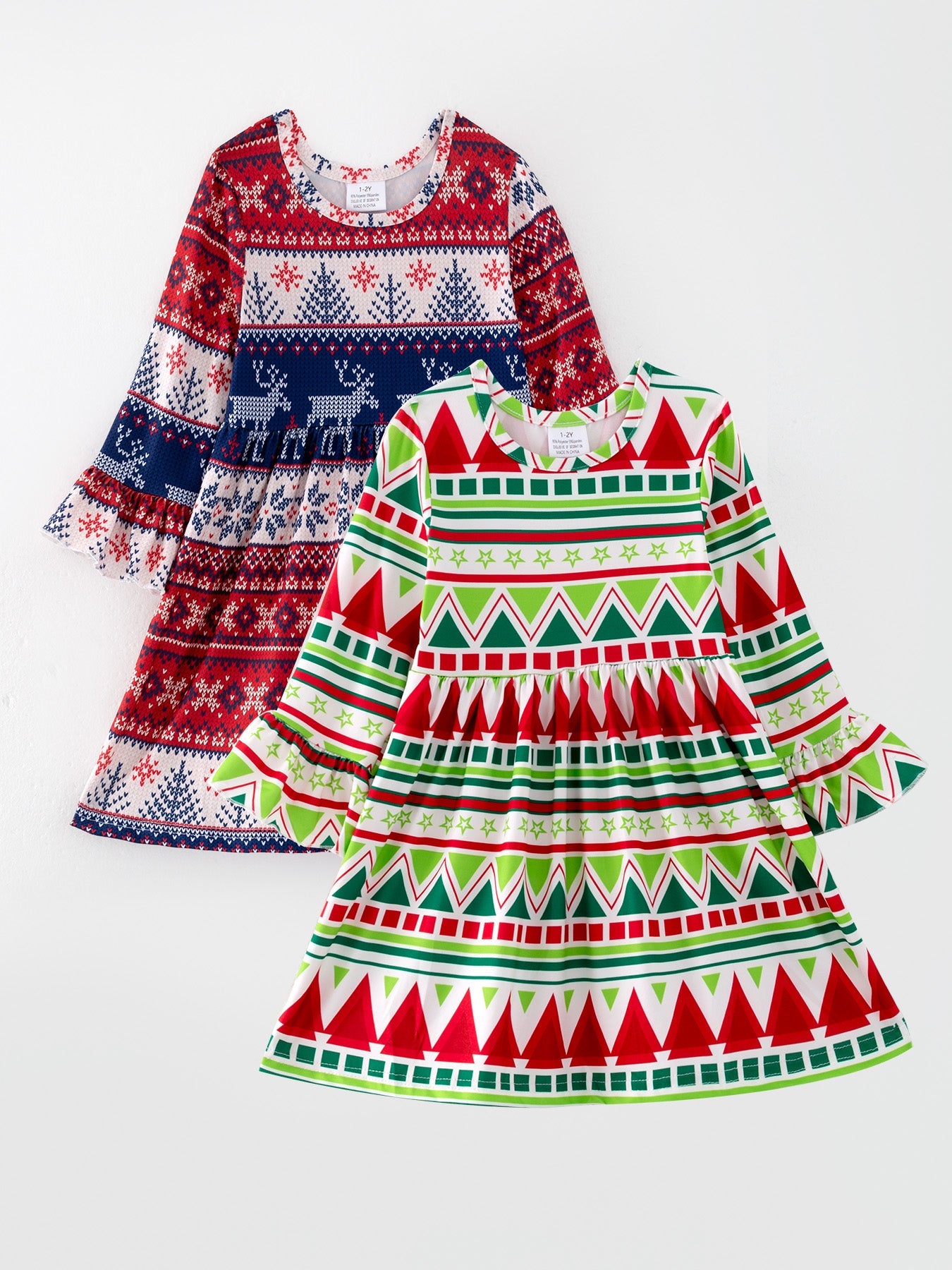 Girls Christmas Dress Of 2 Pcs In One Package