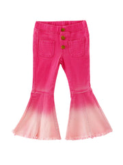 Pink Gradient Denim Flared Pants