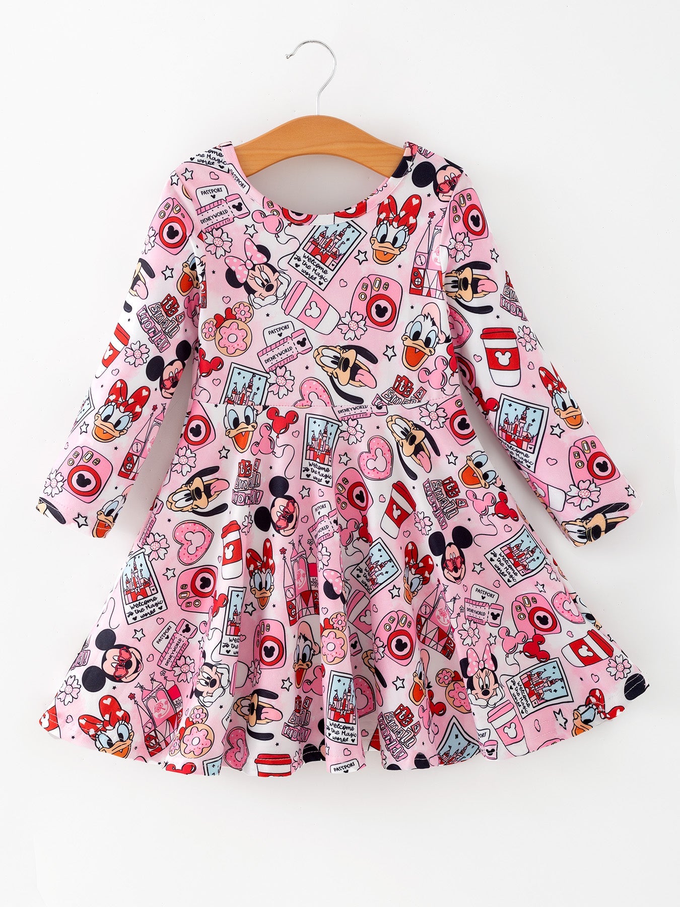 Valentine's Day Character Camera Print Girls' Dress
