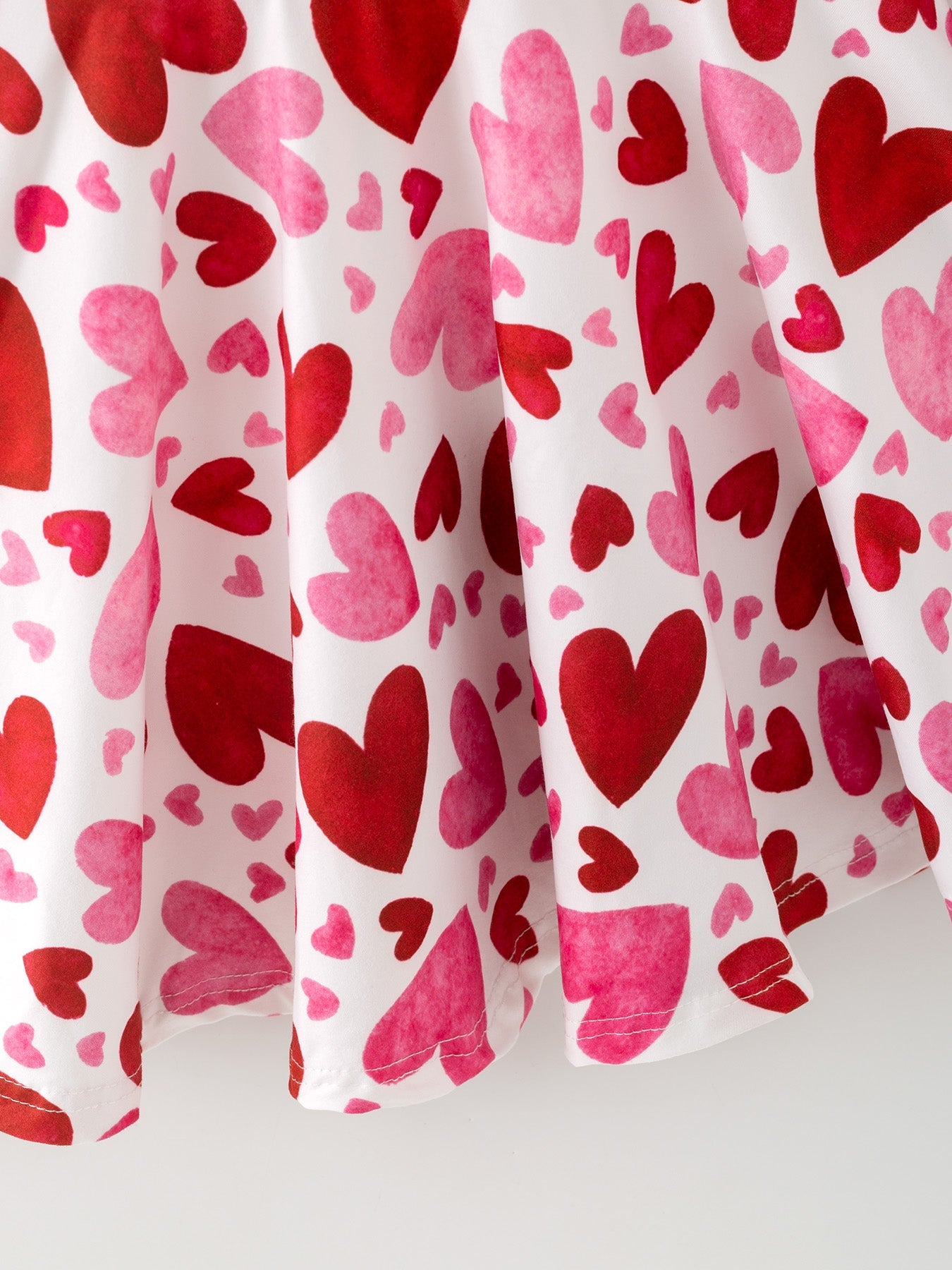 Toddler Girls Valentine Cute Pink Red Heart Print Dress