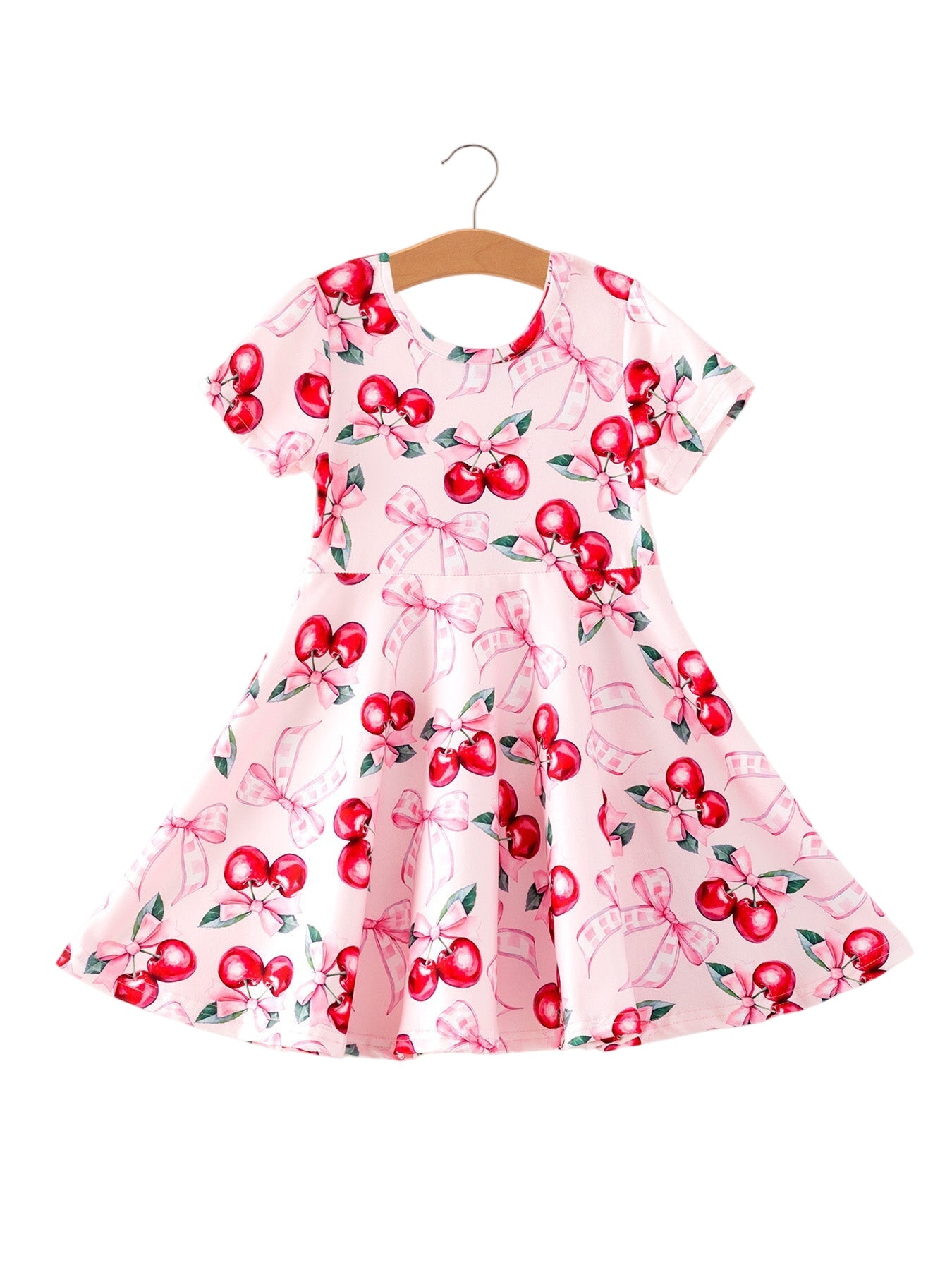 Bow Cherry Cute Girls Dress