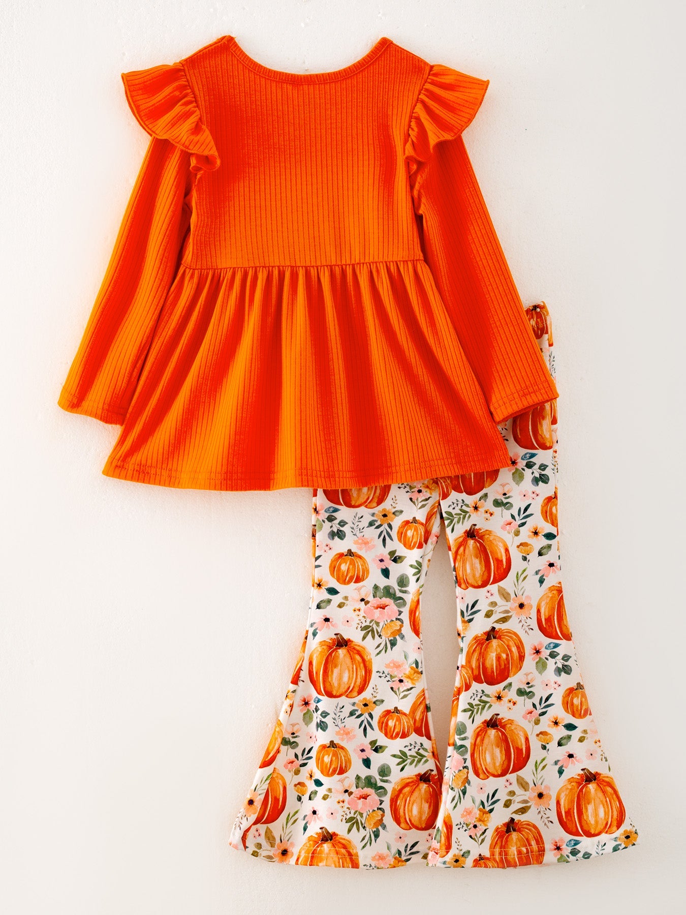 Girls Halloween Pumpkin Print Set