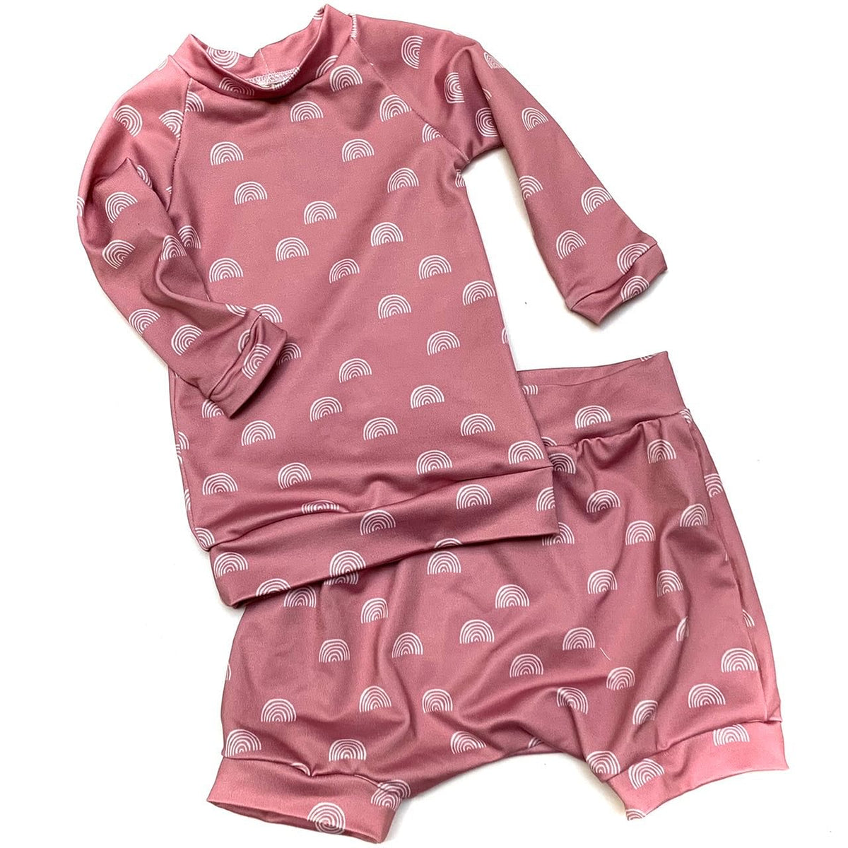 Rose Rainbow Rashguard Set (top And Bottom)