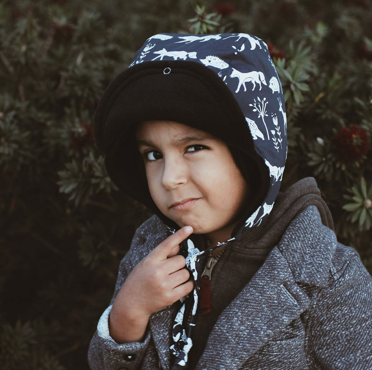 Pilot Bonnet In Organic Arctic Animals