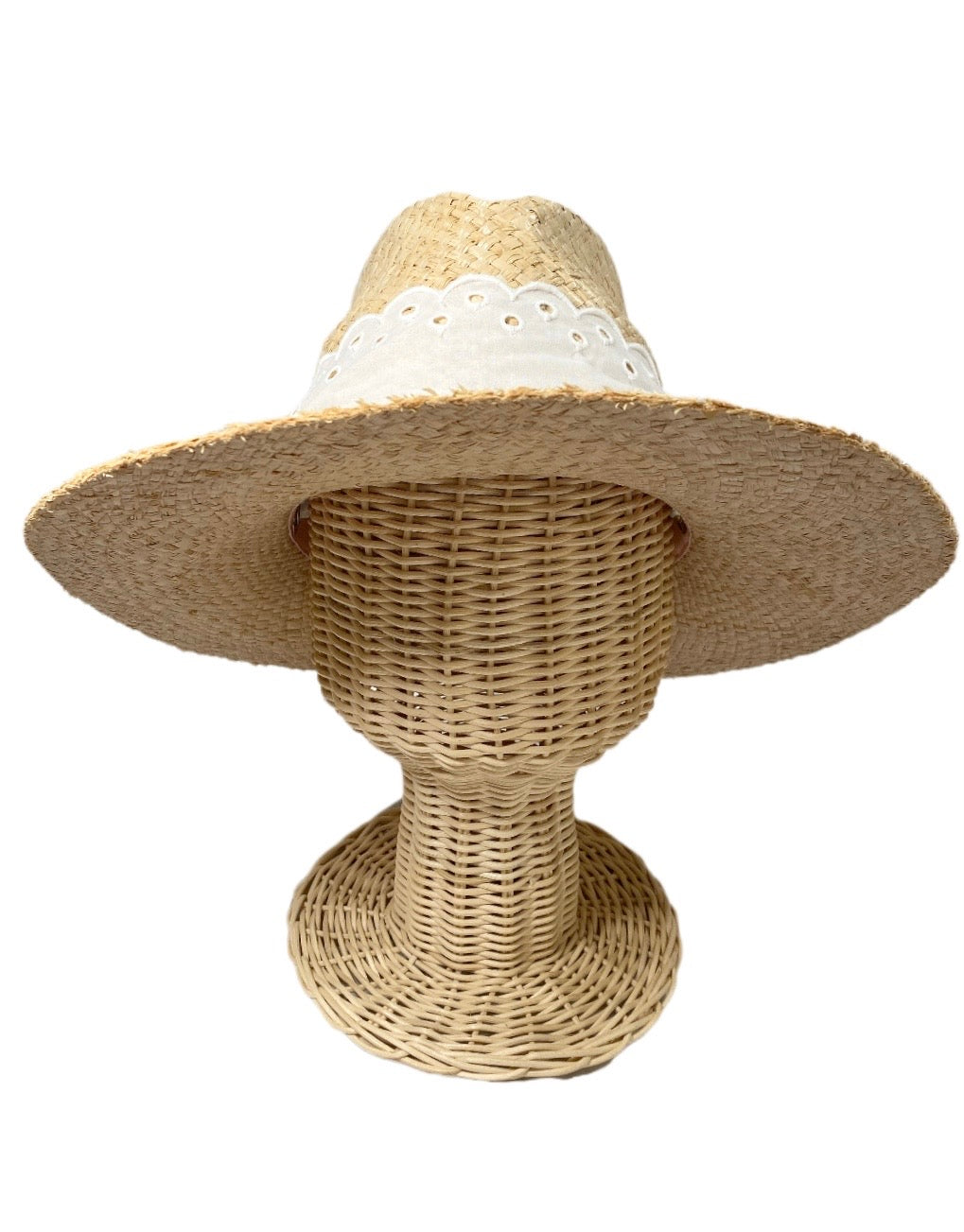 Oleander Sun Hat - Antique Eyelet Lace Ribbon