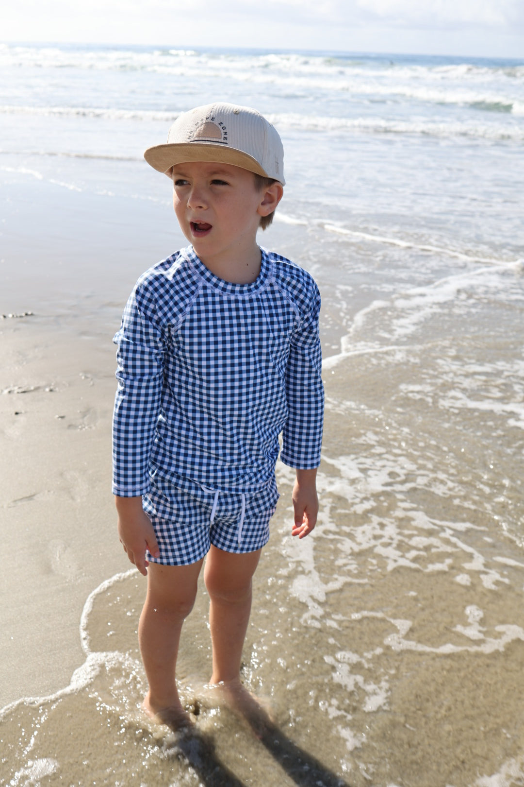 Child Rash Guard | Blue Gingham