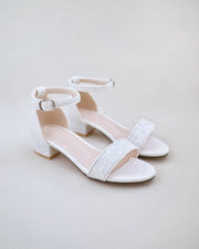 Rock Glitter Low Block Heel Girls Sandals