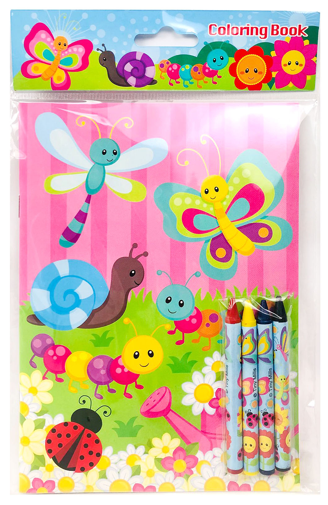 Butterfly Flowers Spring Themed Coloring Books With Crayons Party Favors - Set Of 6 Or 12