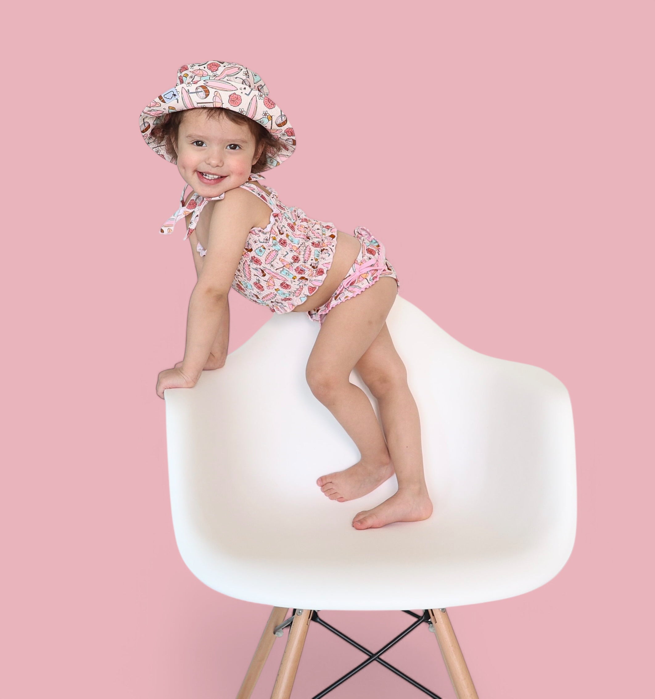 Fun In The Sun Dream Smocked Tankini Two Piece Swim Suit