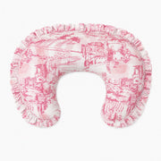 Pink Toile Ruffle Nursing Pillow Cover