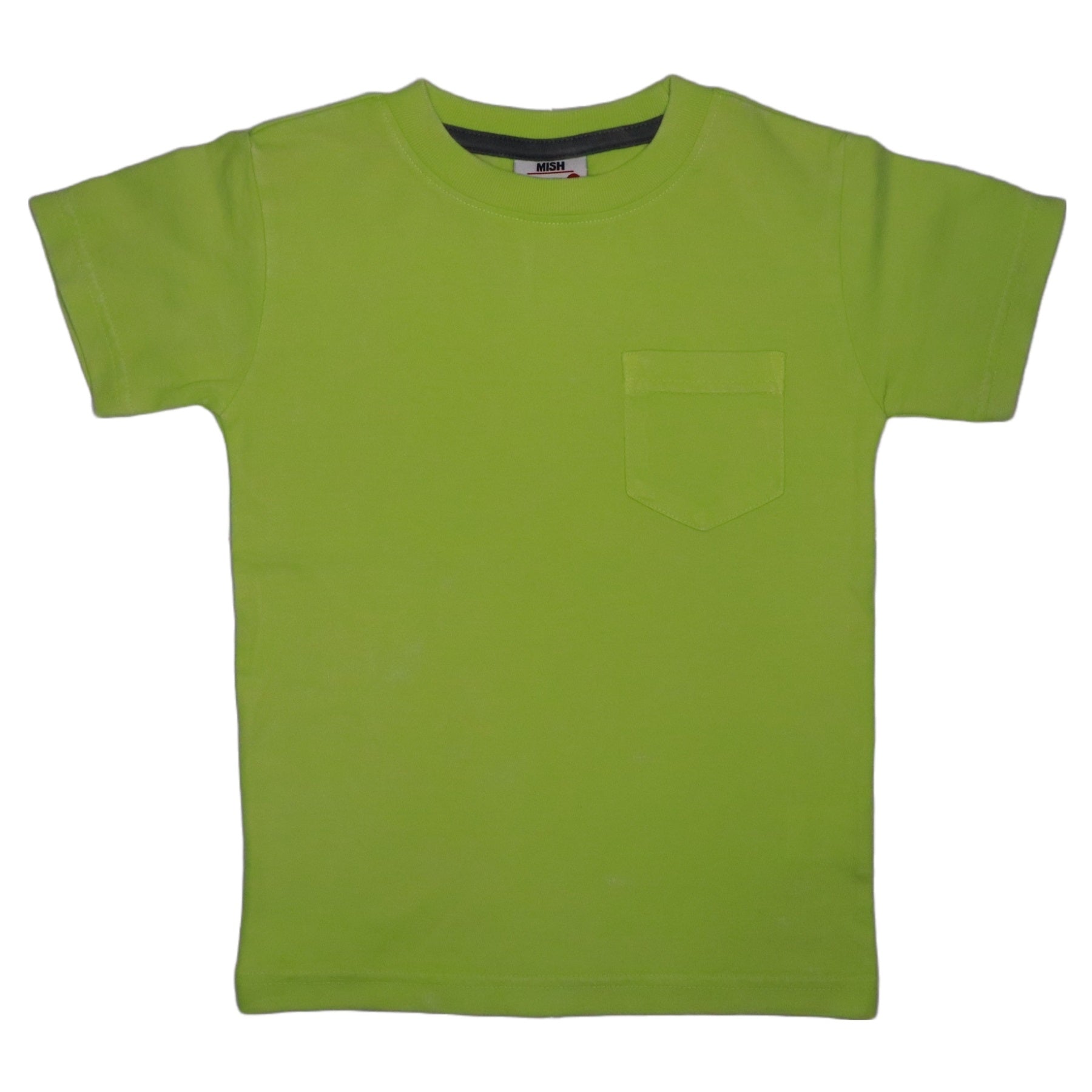 Kids Solid Enzyme Pocket Tee - Lime