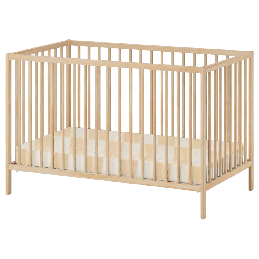 Natural Creme & White Checkered Crib Sheet