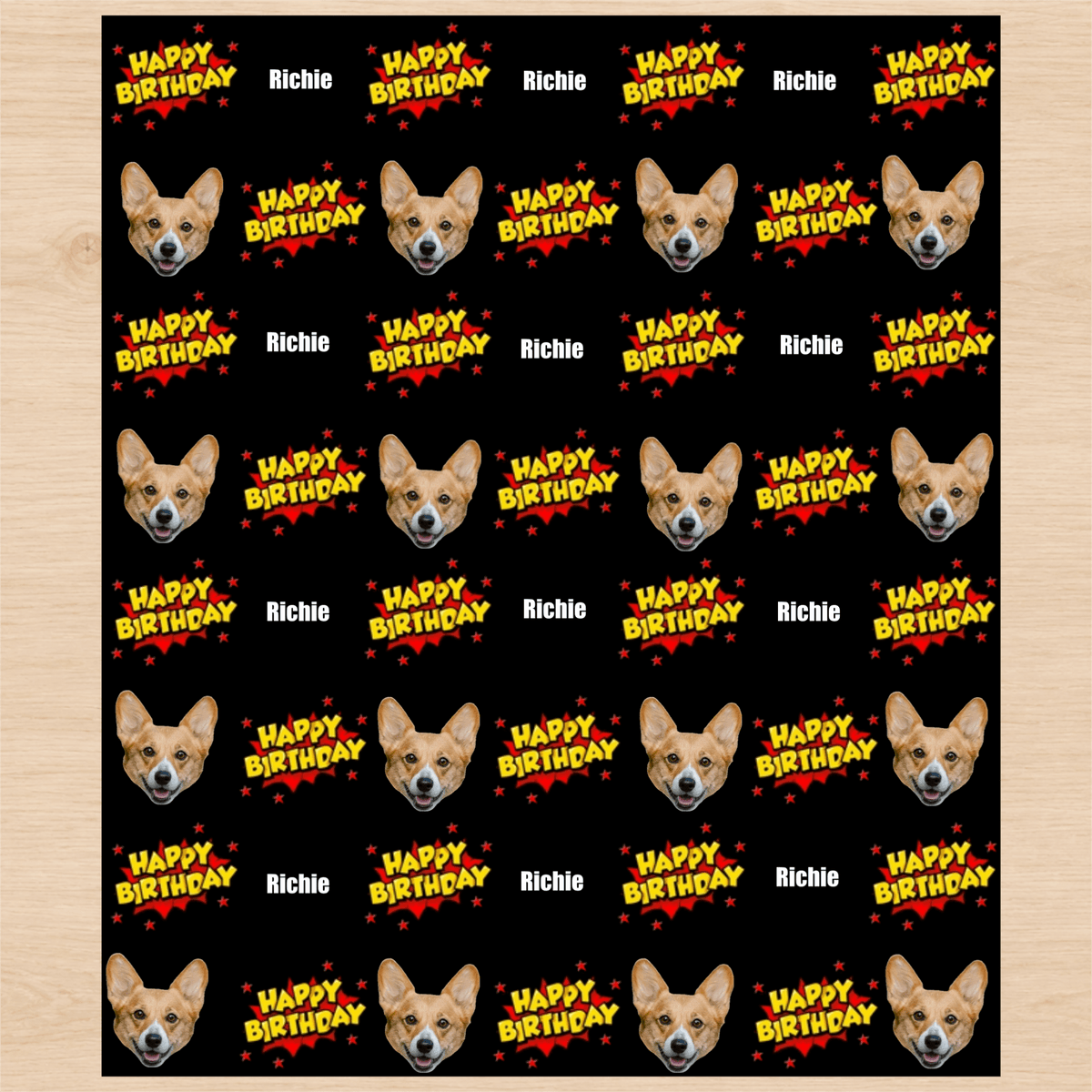 Personalized Comic Birthday Wrapping Paper | Custom Gift Wrap