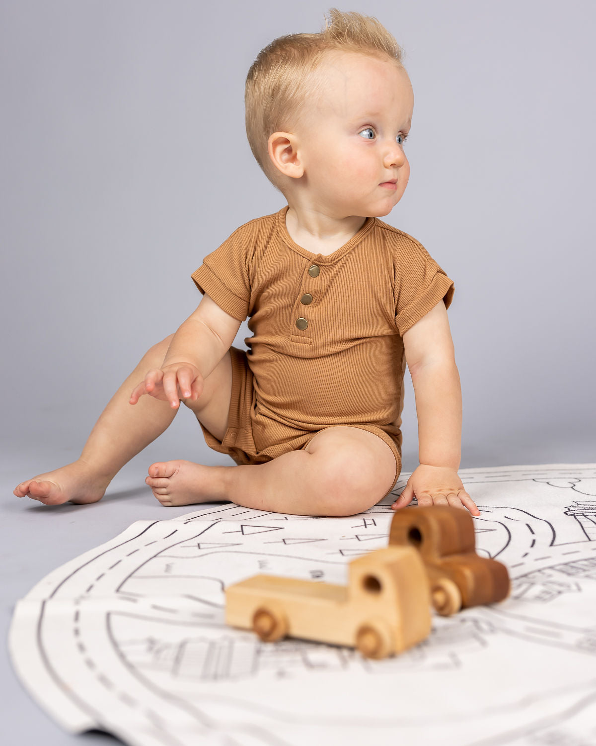 Camel Ribbed Romper