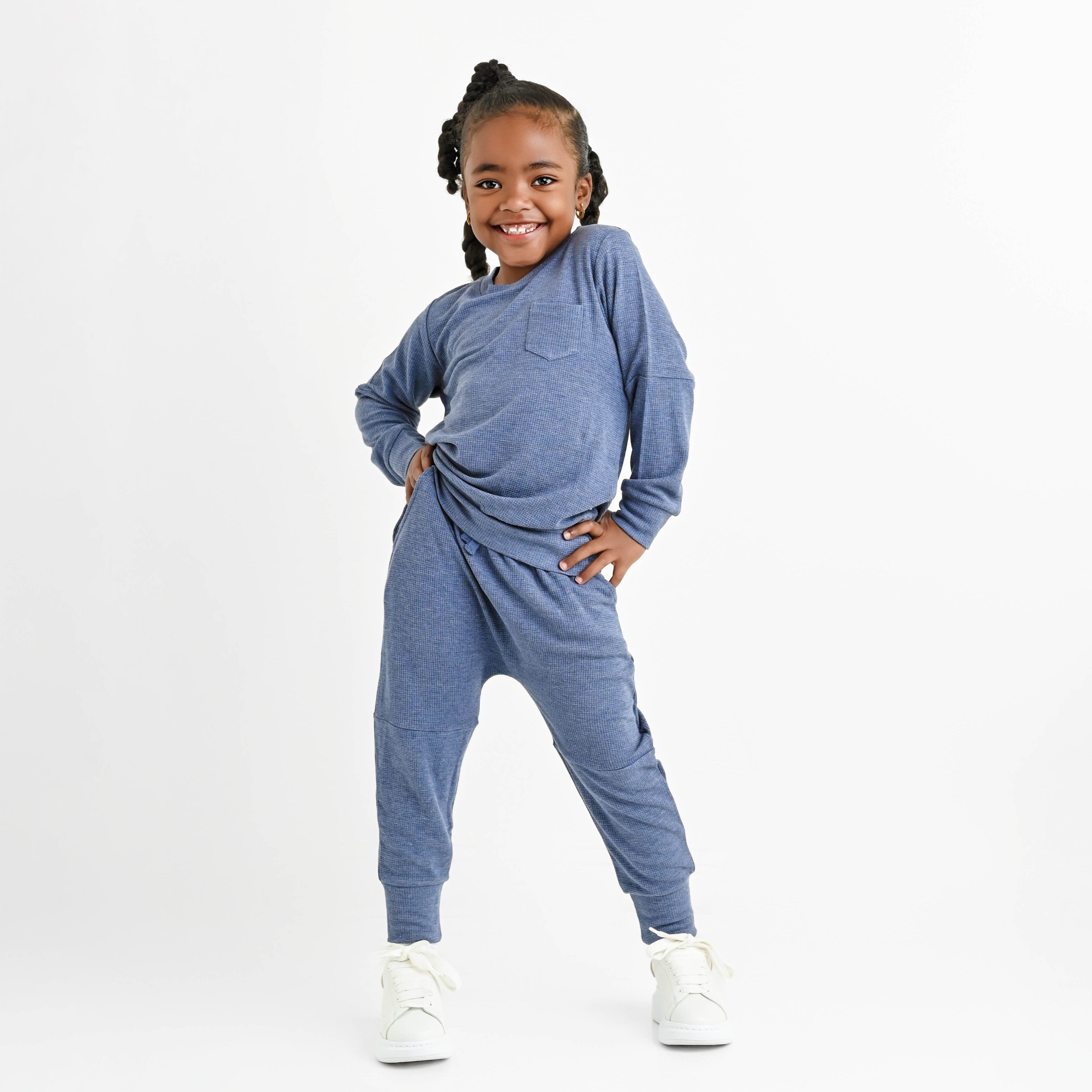Bamboo Waffle Kids' Jogger Set-line Dry Only