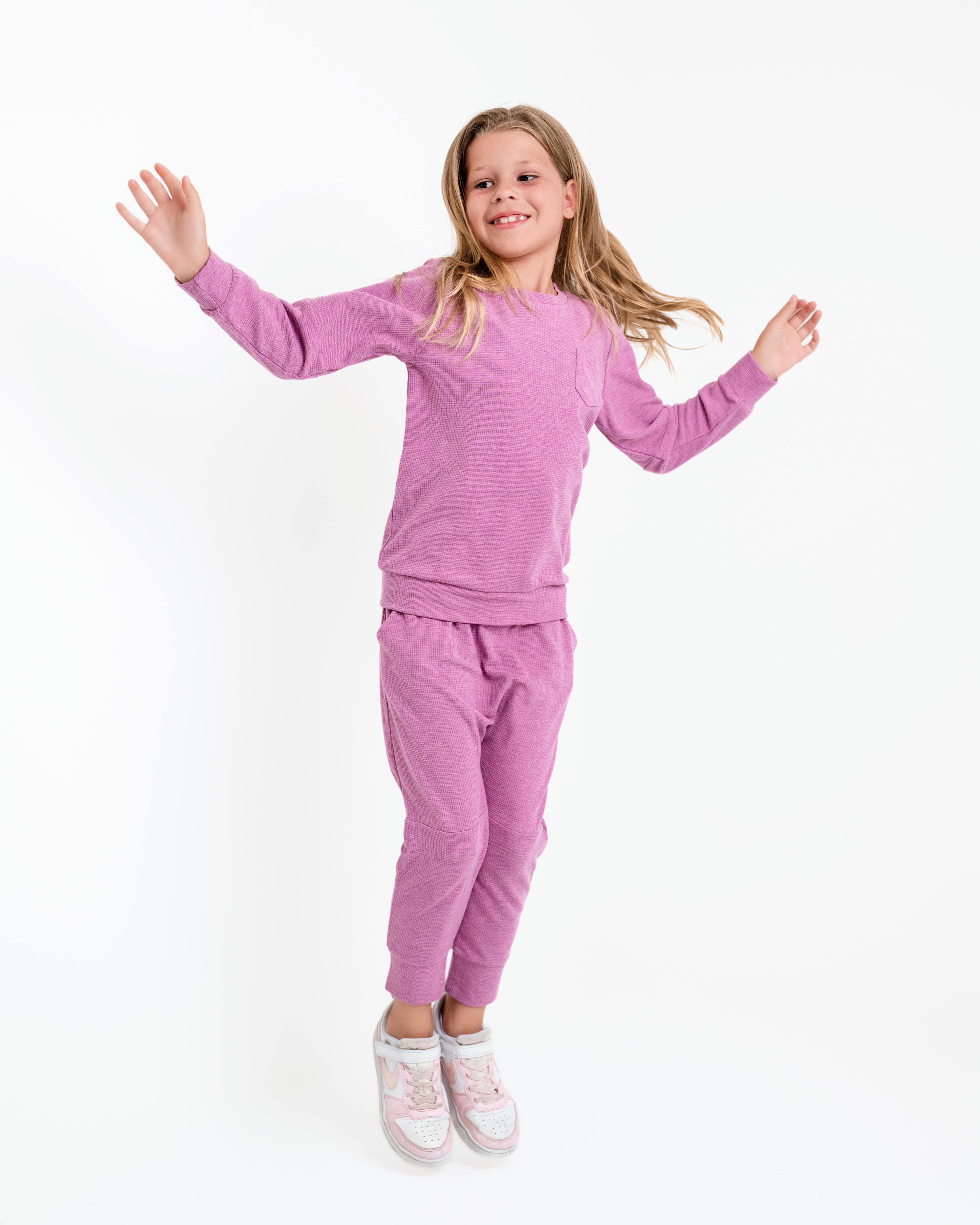 Bamboo Waffle Kids' Jogger Set-line Dry Only