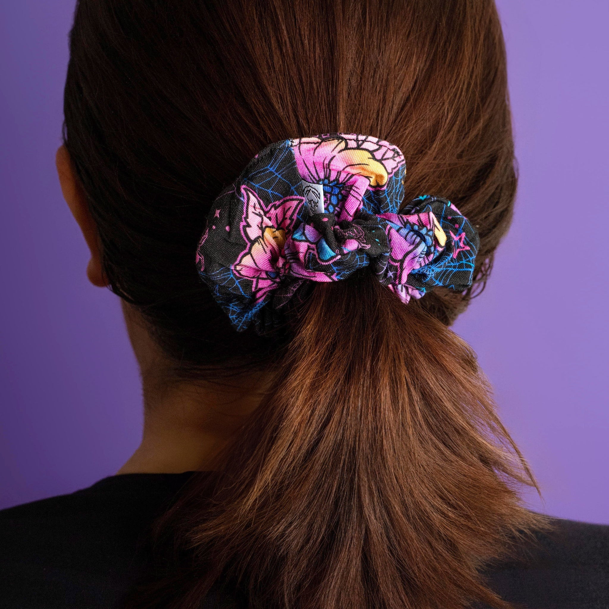 Halloween | Violet Webs | Bamboo Scrunchie