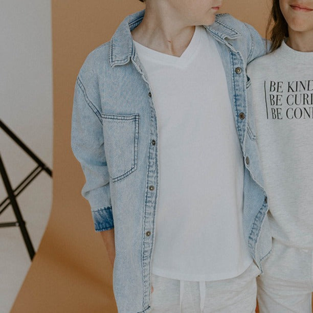 V-neck Signature Tee | Pure White
