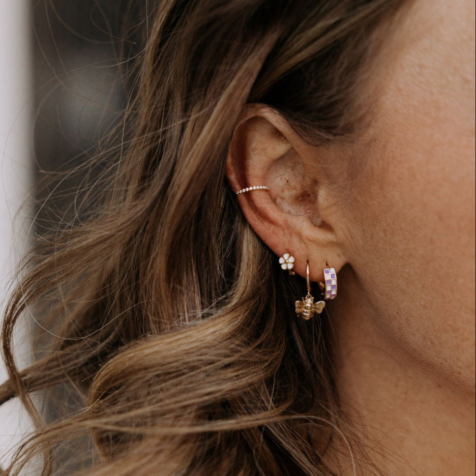 Purple & White Checkered Hoops *limited Edition*